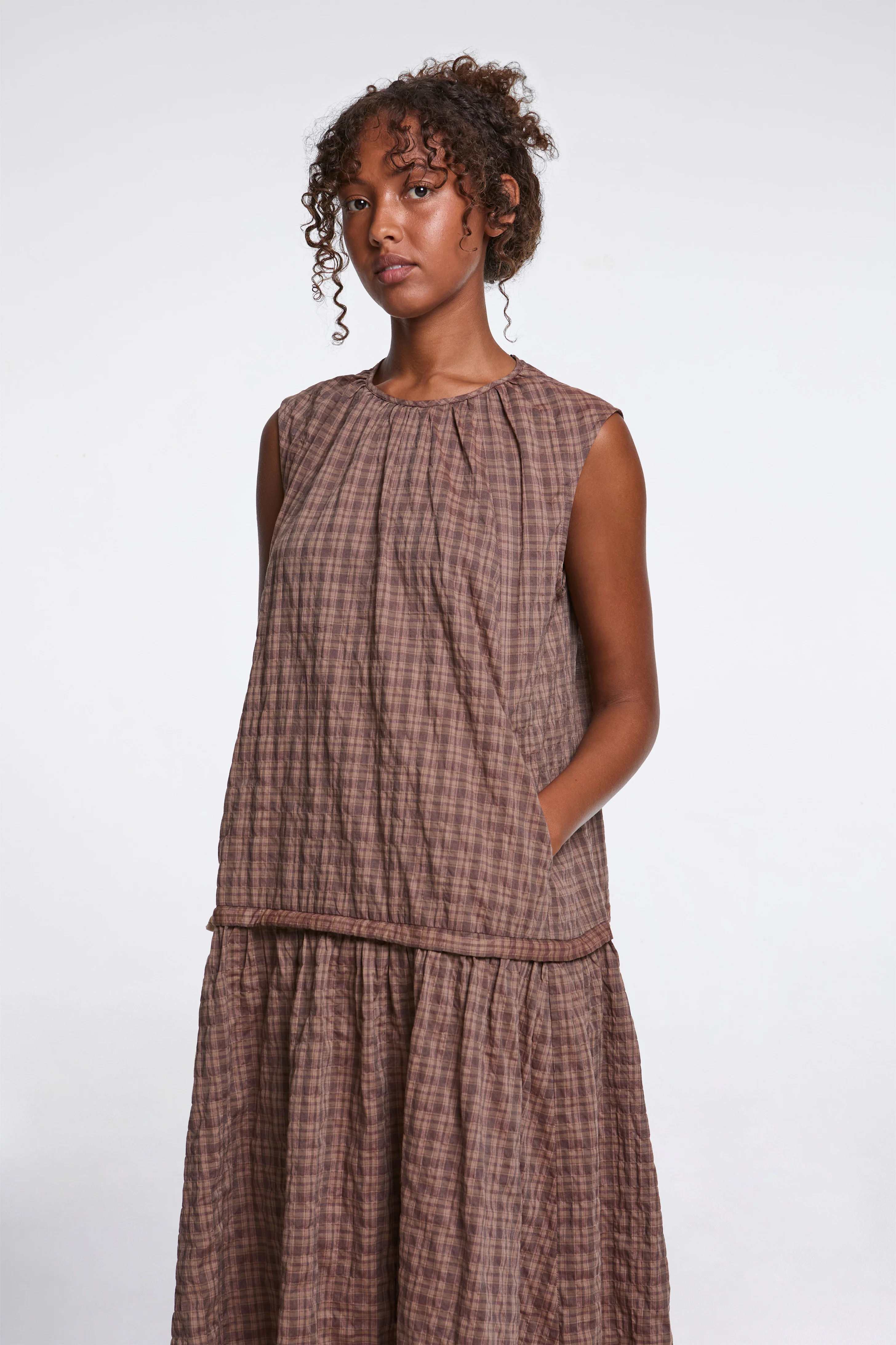 Full Body Gathered Dress Umber - Image 6