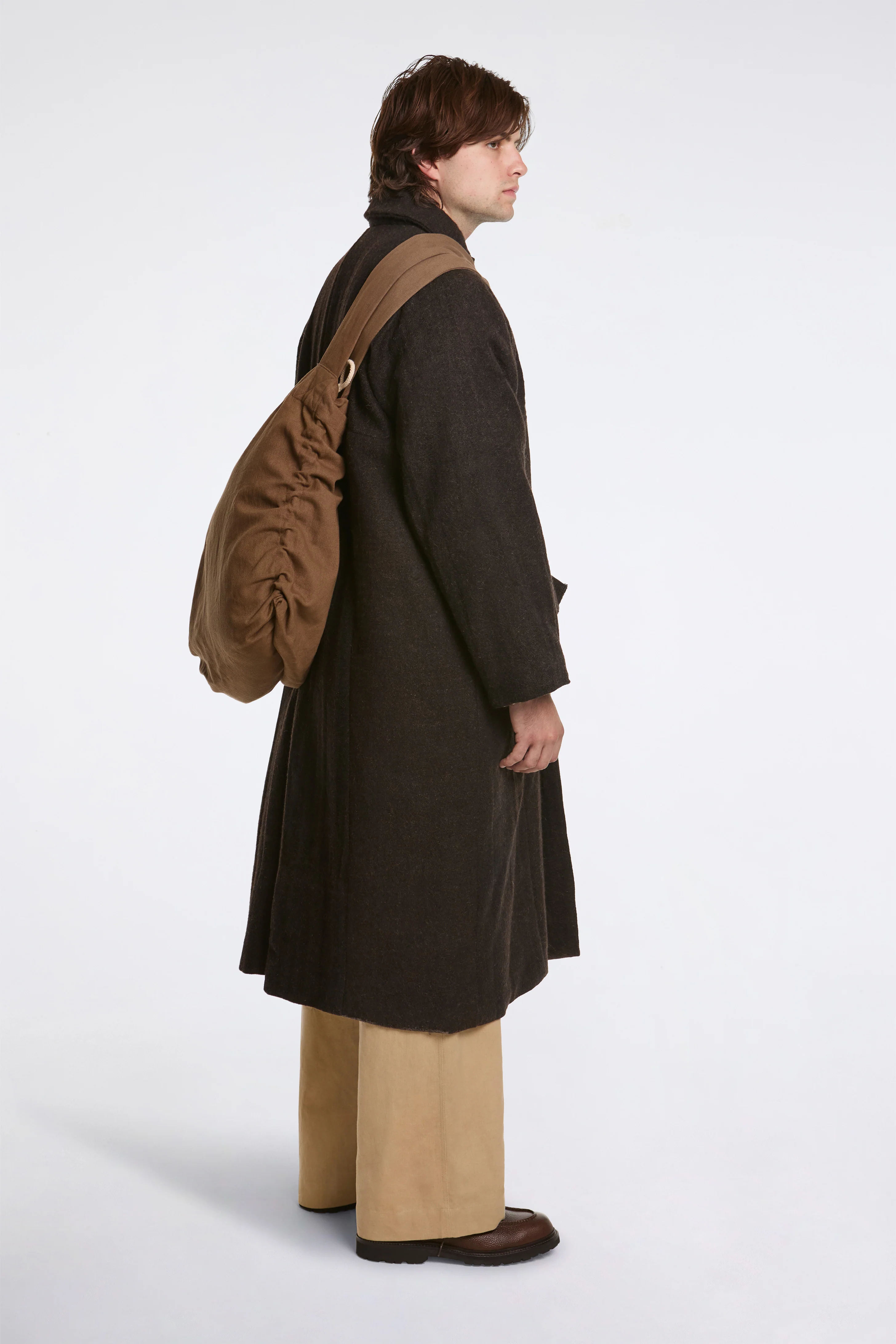 Double Tote Bag Organic Cotton Khaki Green - Image 2
