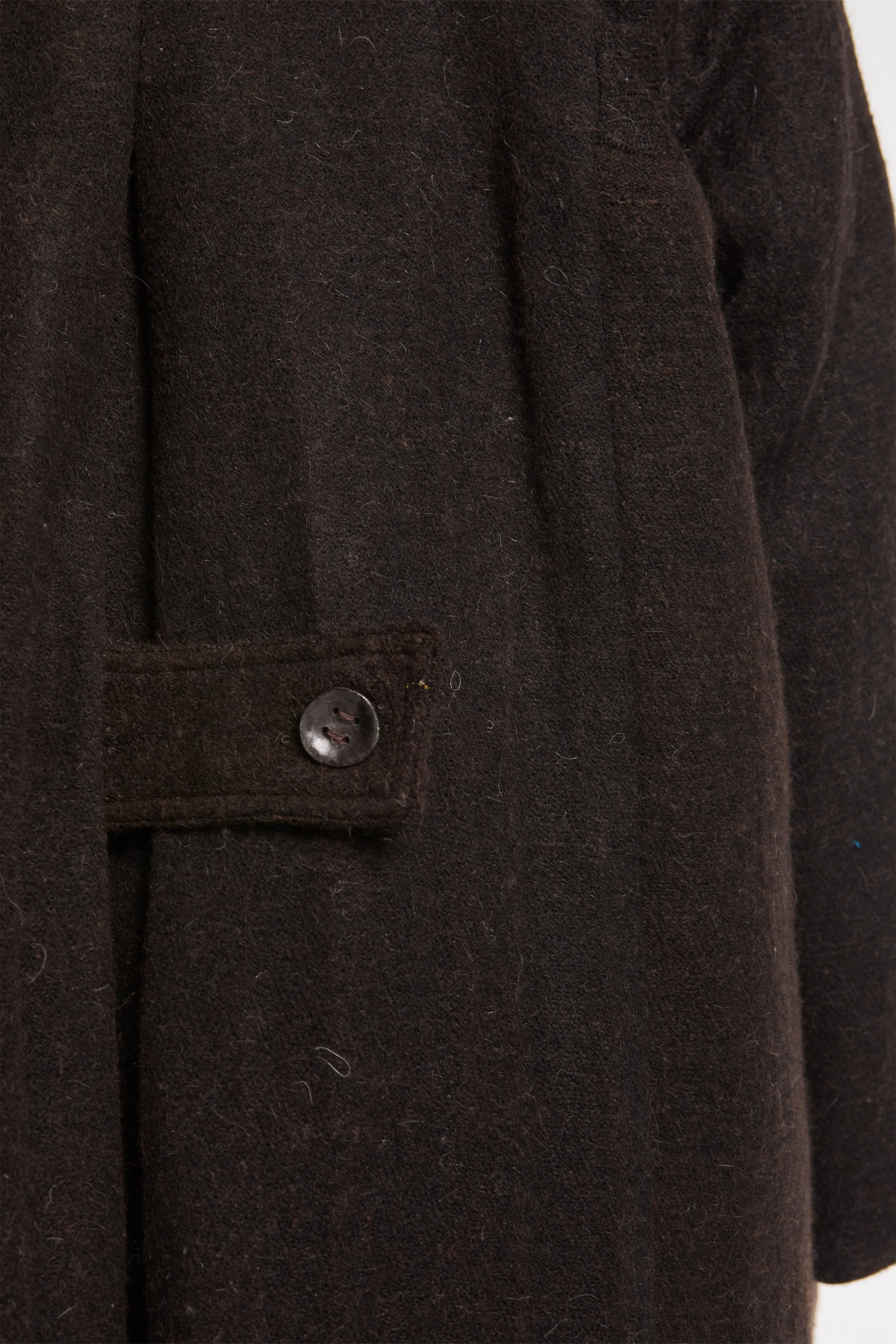 Farmer Coat Yak Wool Blend Black Brown - Image 7