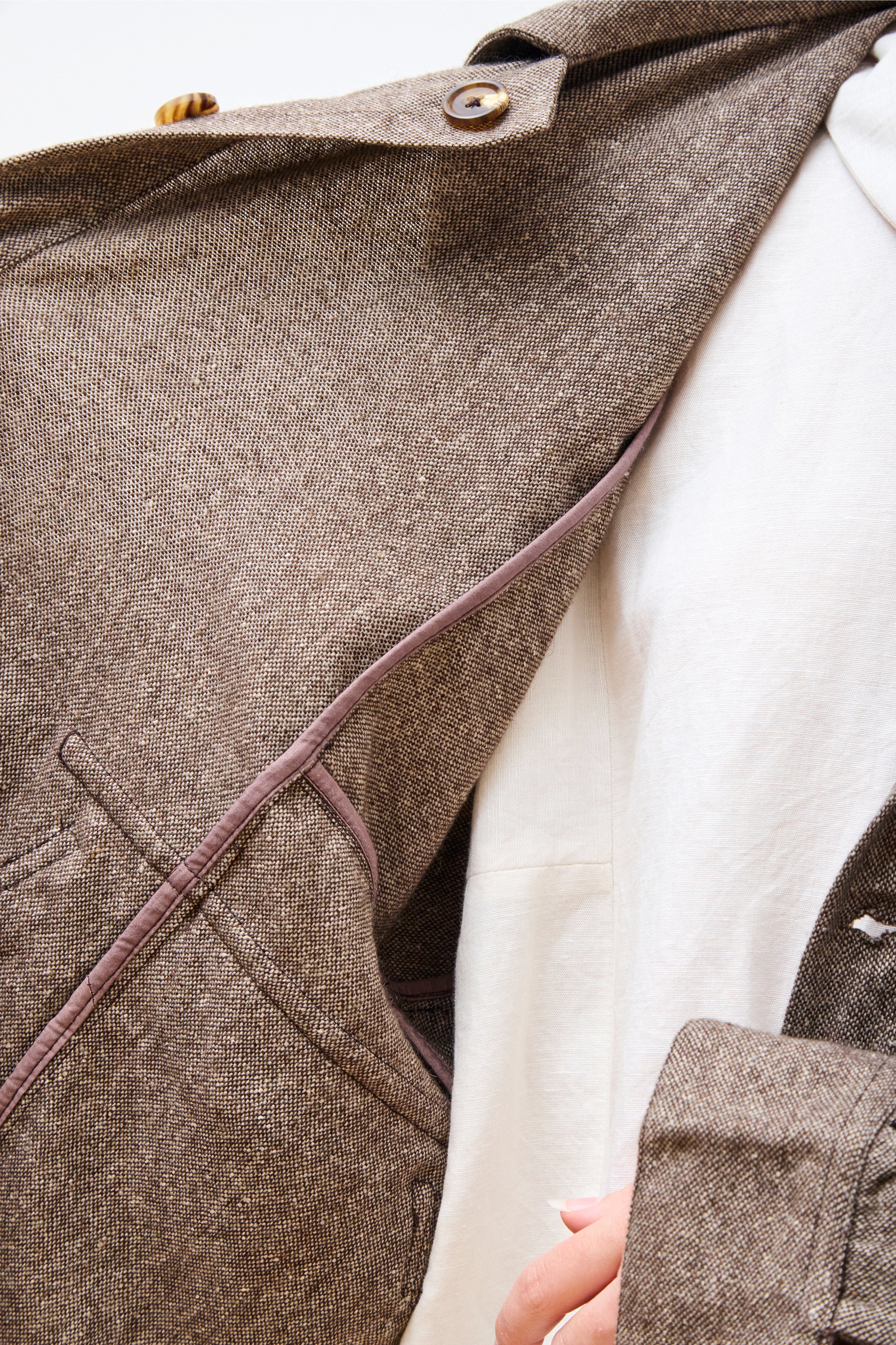 Farmer Jacket Antique Herringbone Wool - Image 4