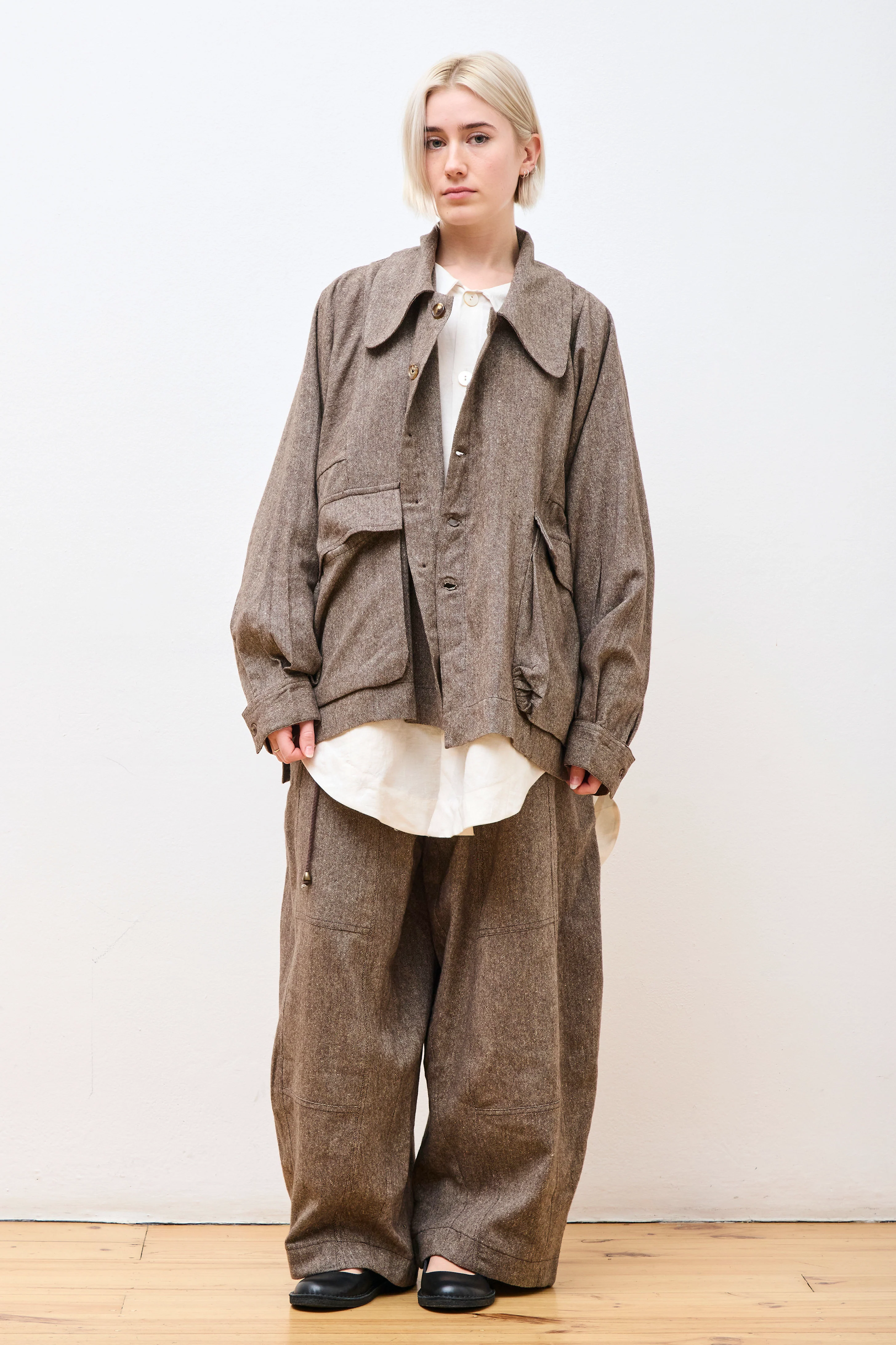 Farmer Jacket Antique Herringbone Wool - Image 7