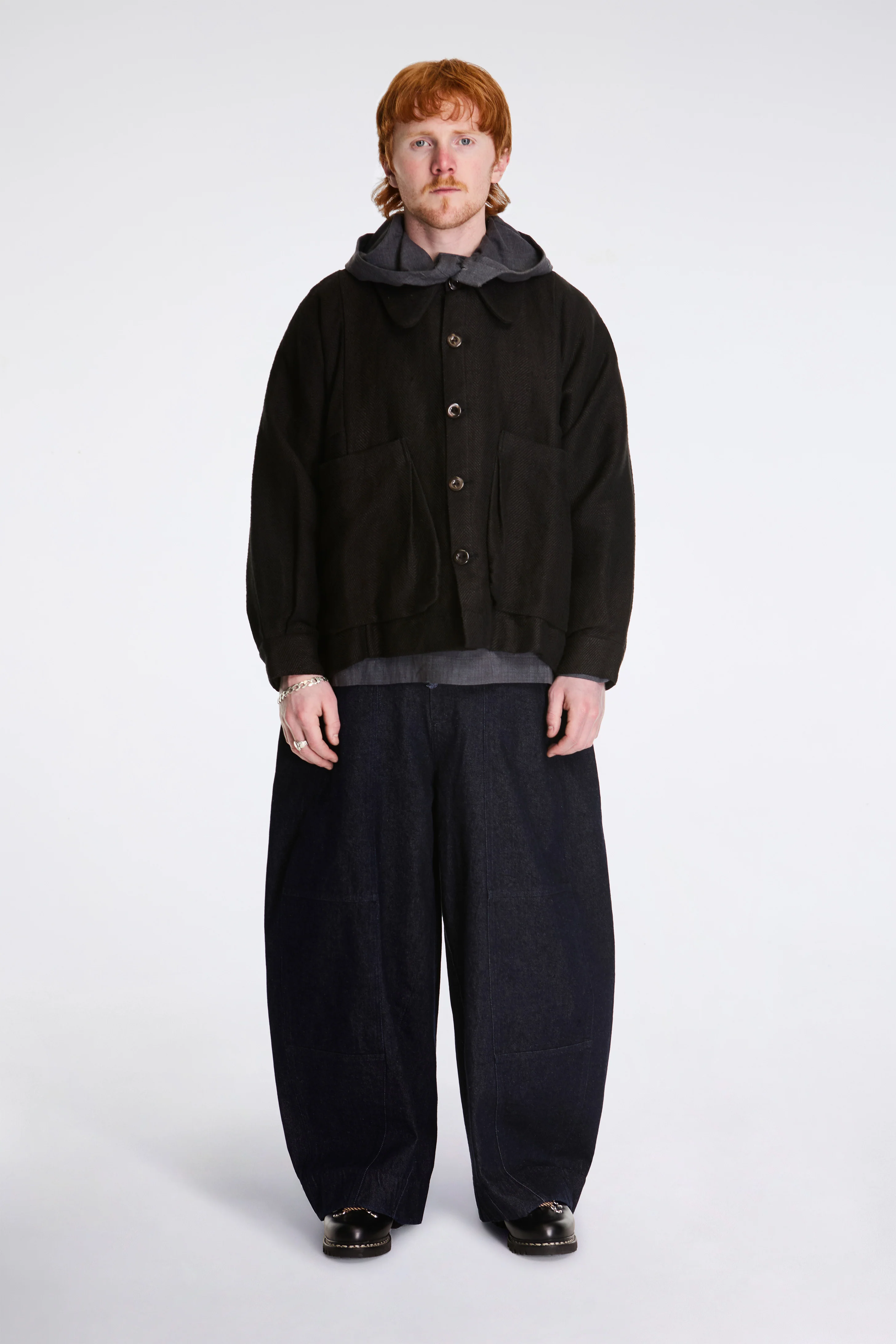 Farmer Jacket Handwoven Organic Cotton Black - Image 6