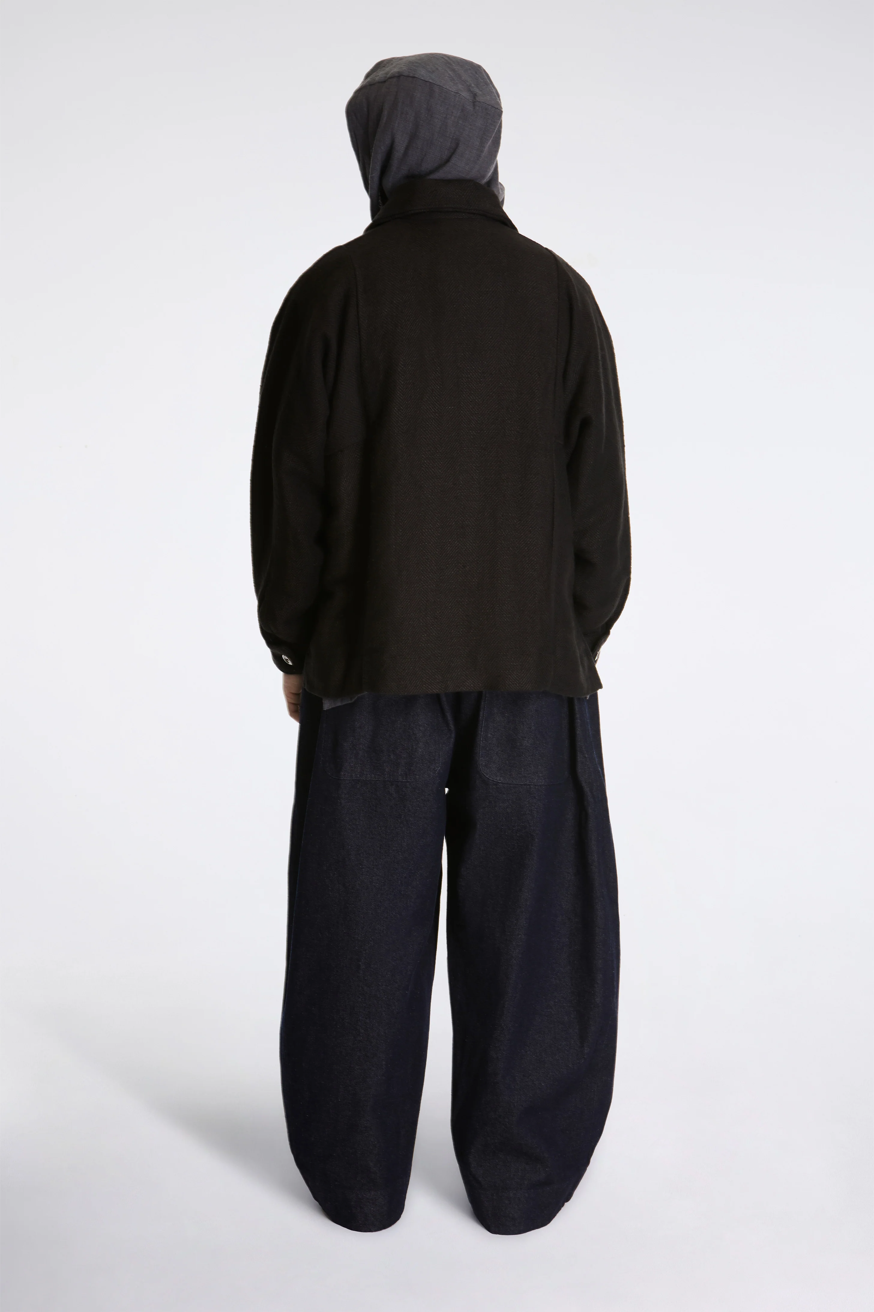 Farmer Jacket Handwoven Organic Cotton Black - Image 7