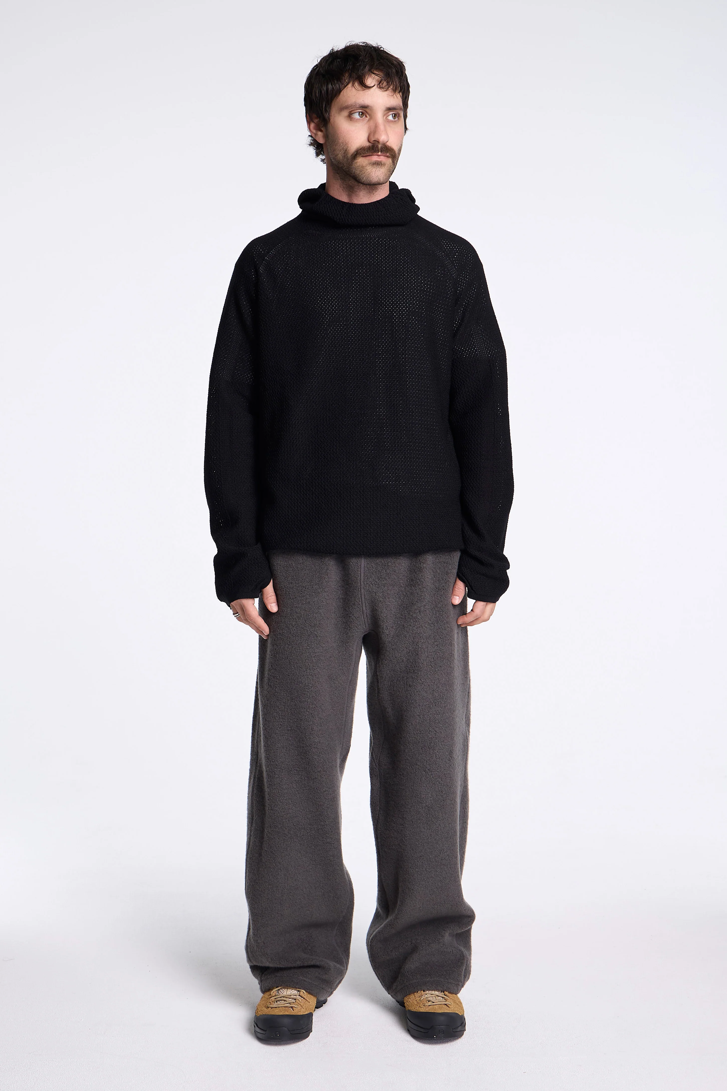 Wool Fleece Joggers Dark Lava - Image 4