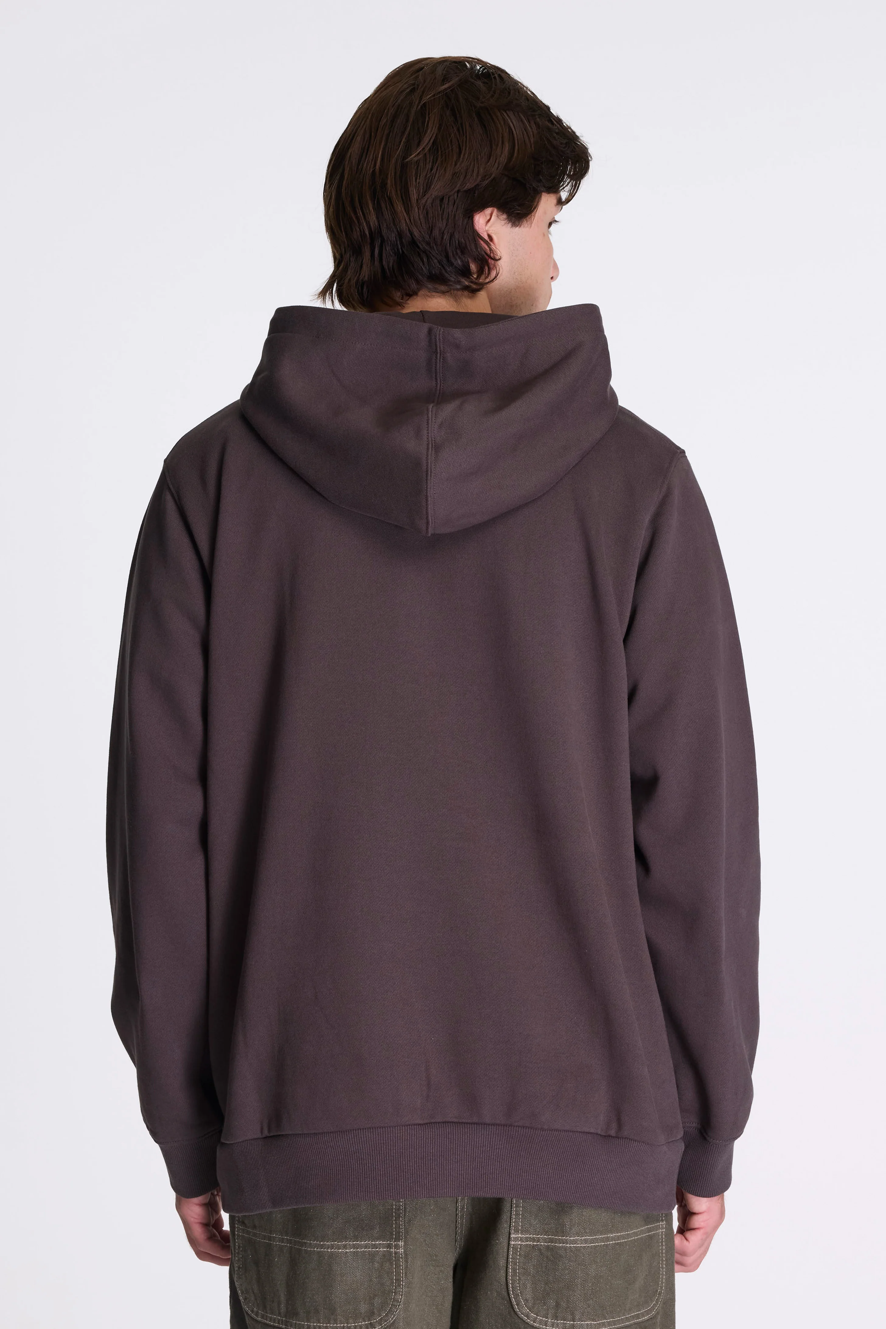 One Point Hooded Sweatshirt Deep Brown - Image 3