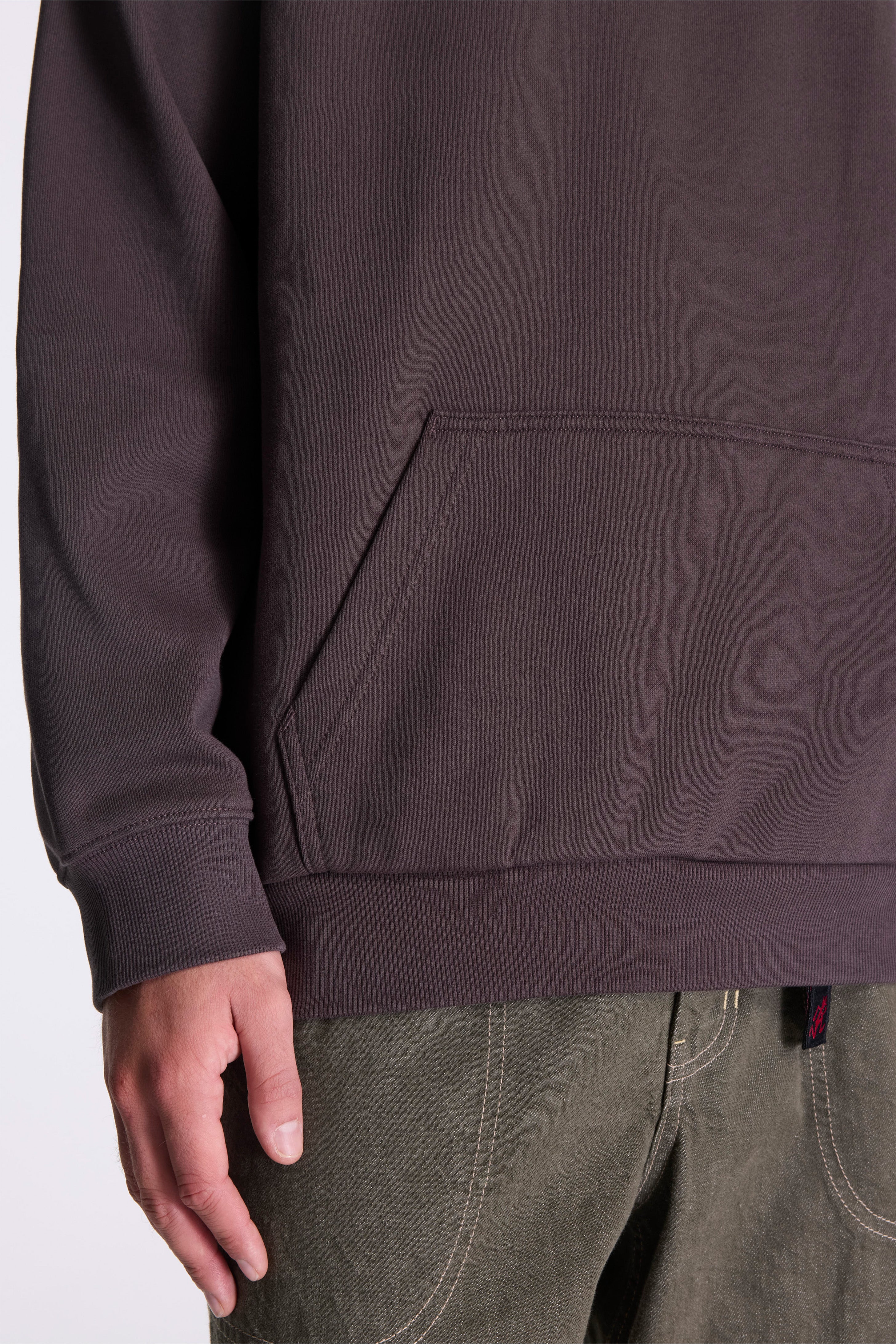 One Point Hooded Sweatshirt Deep Brown - Image 4