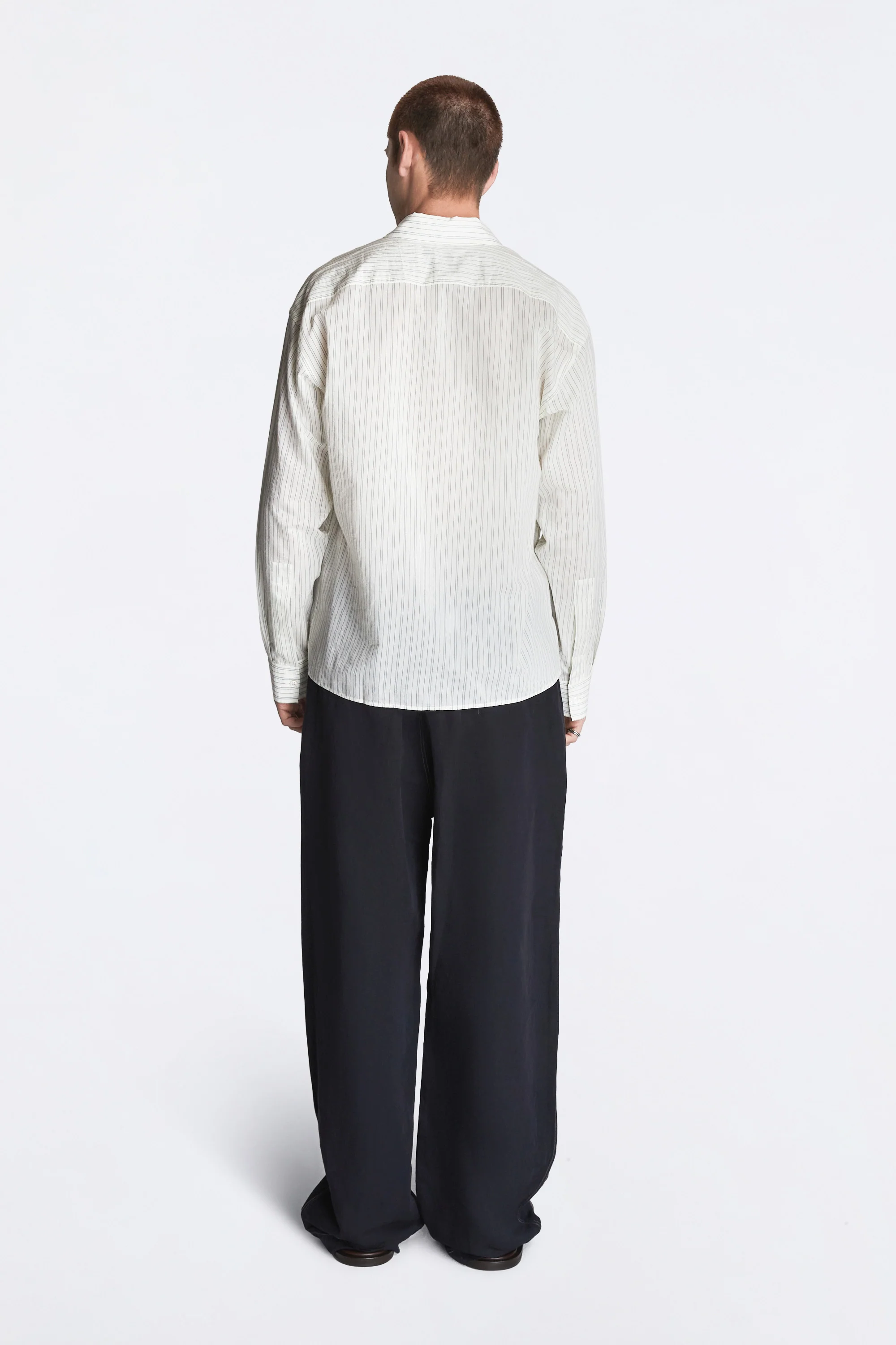 Hal Cotton Silk Stripe Shirt Parchment - Image 6