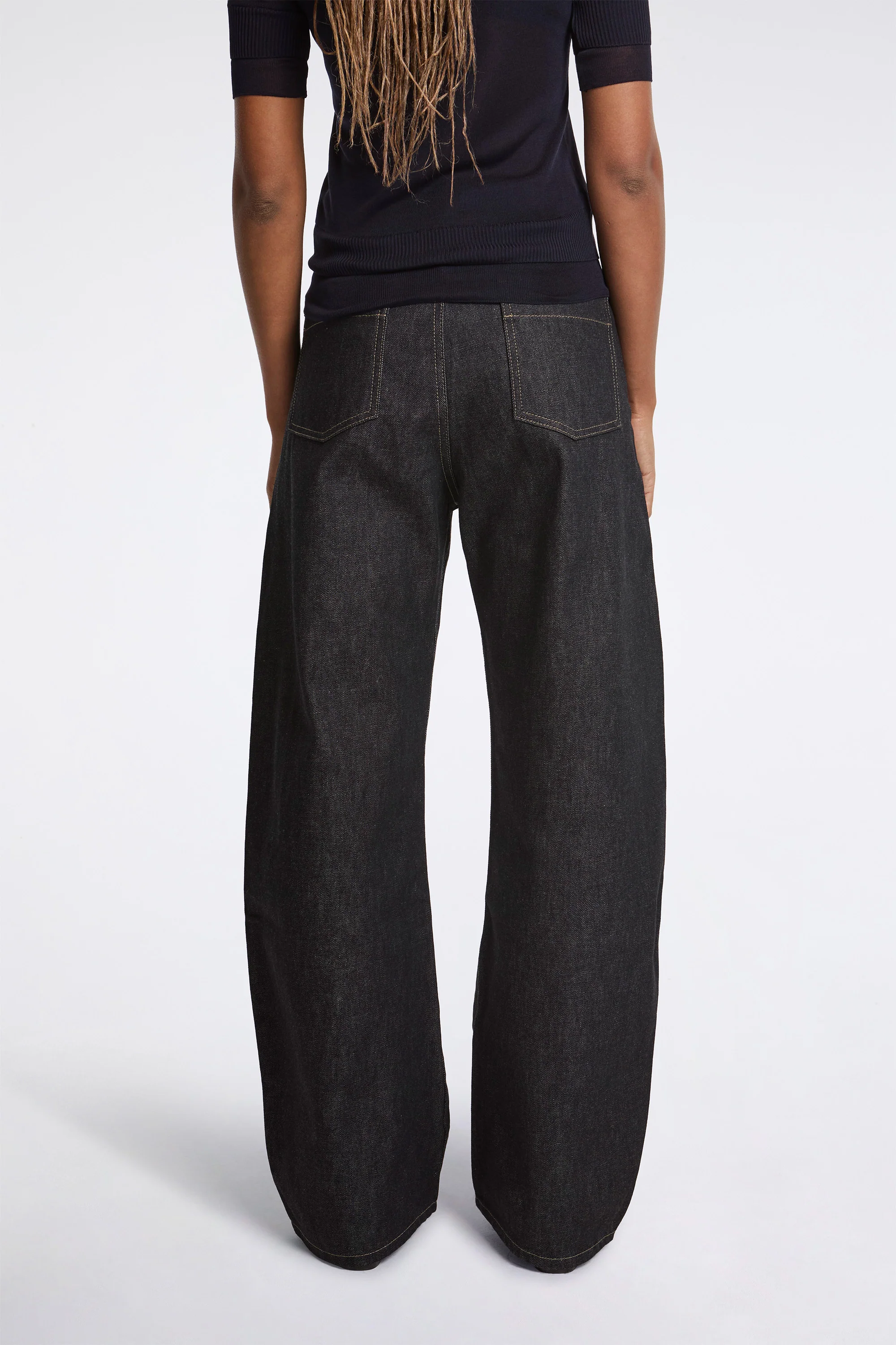 High Waisted Curved Pants Slate - Image 2
