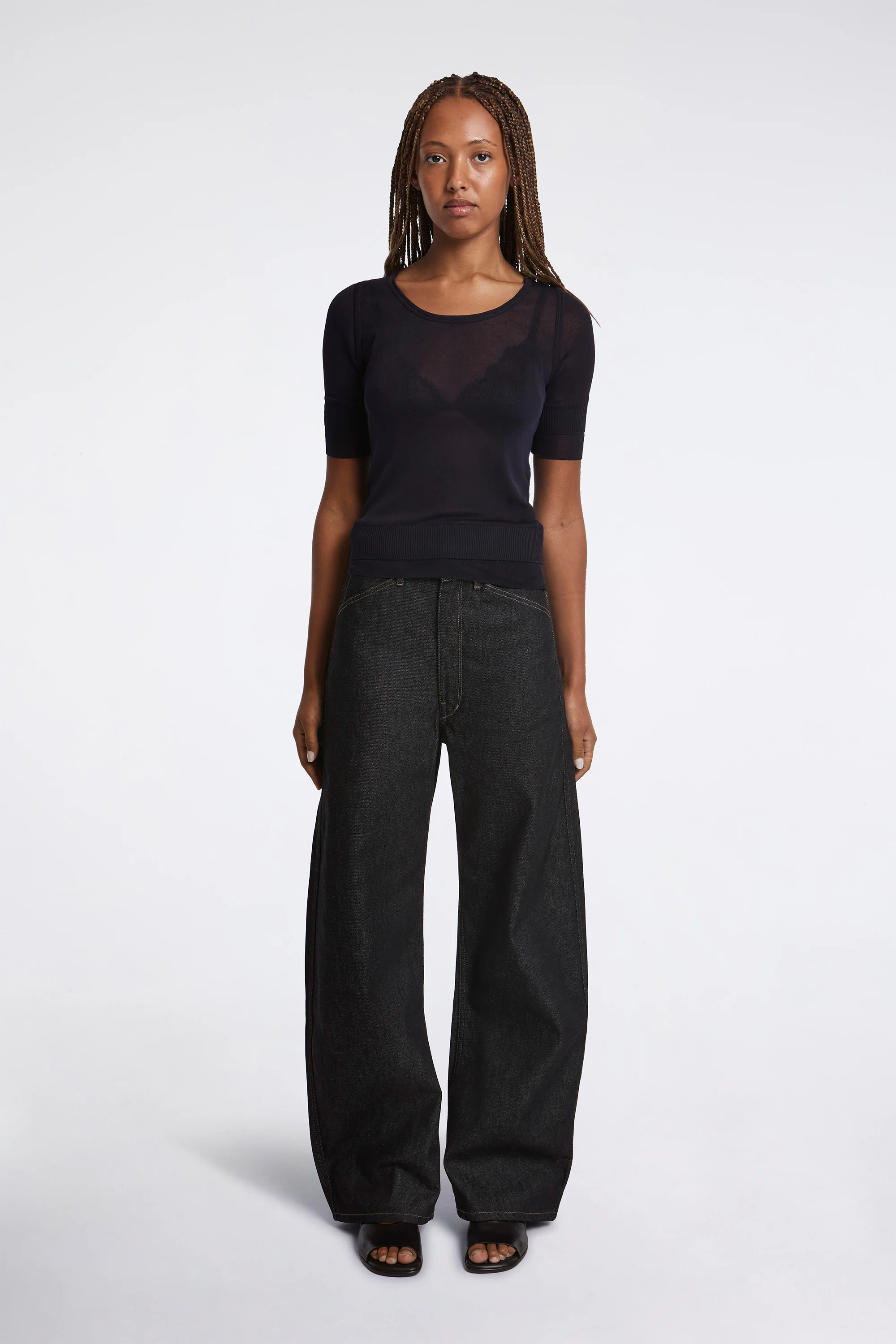 High Waisted Curved Pants Slate - Image 5