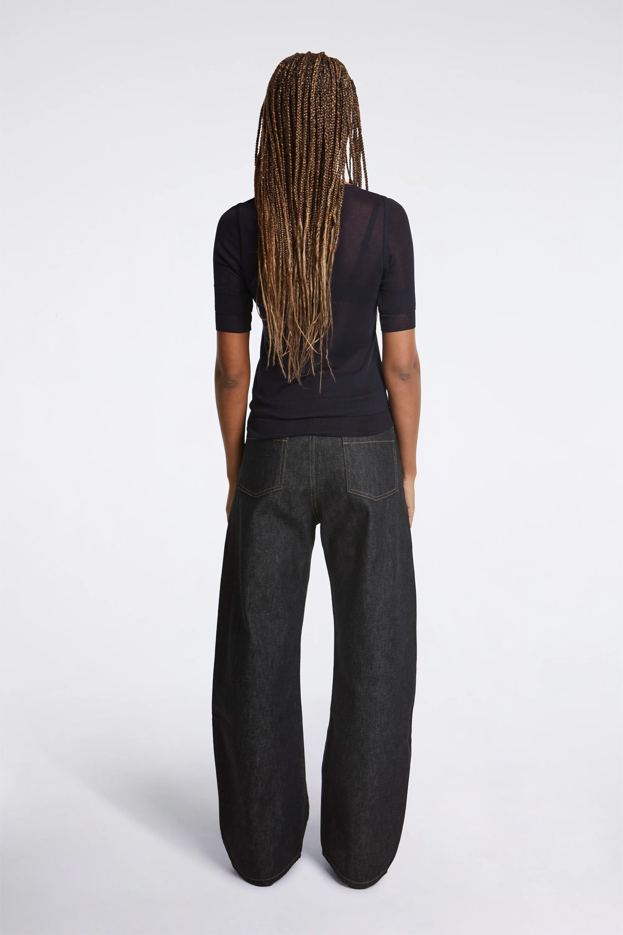 High Waisted Curved Pants Slate - Image 6
