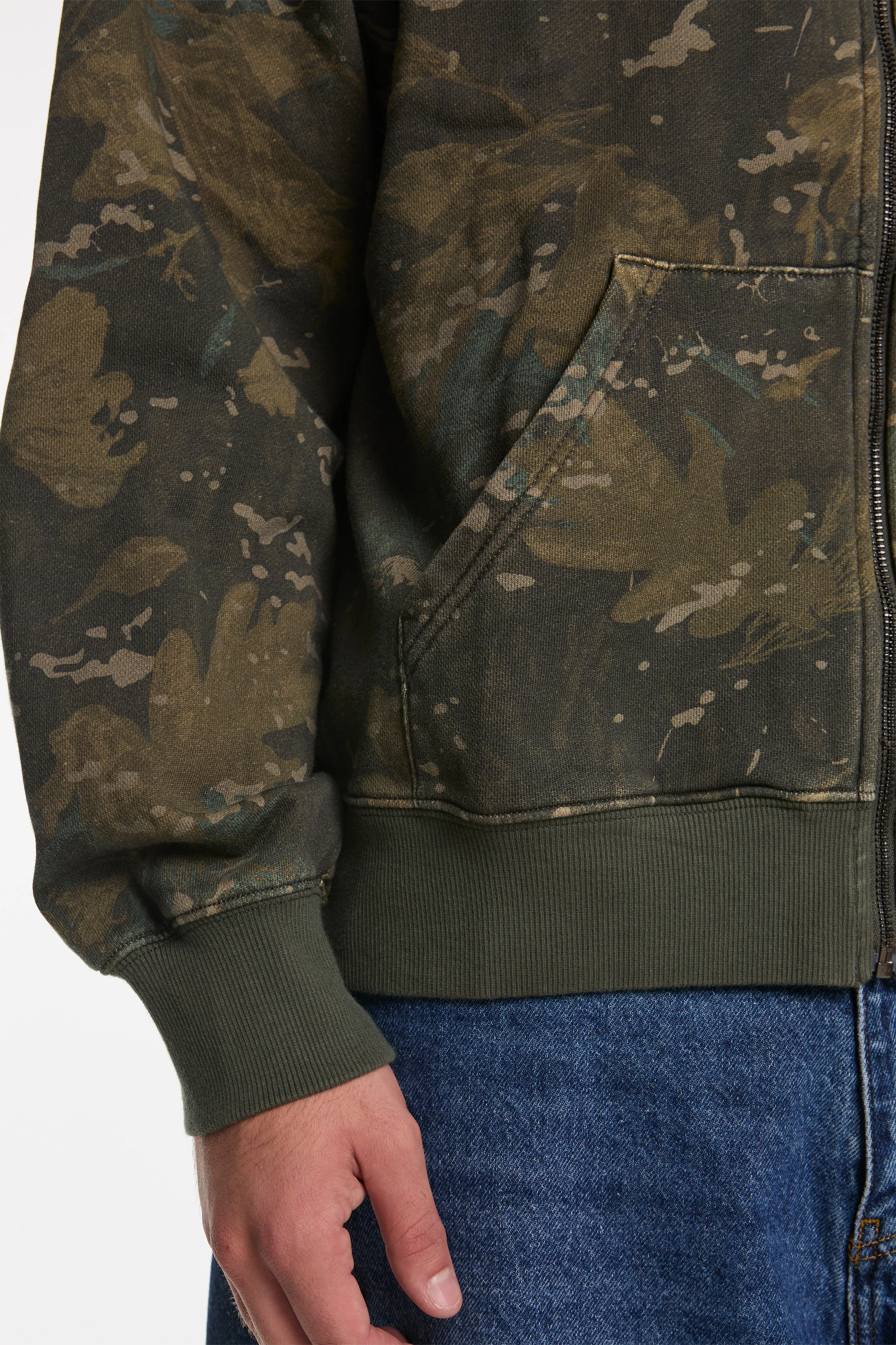 Hooded Benton Sweat Jacket Camo Combi - Image 4