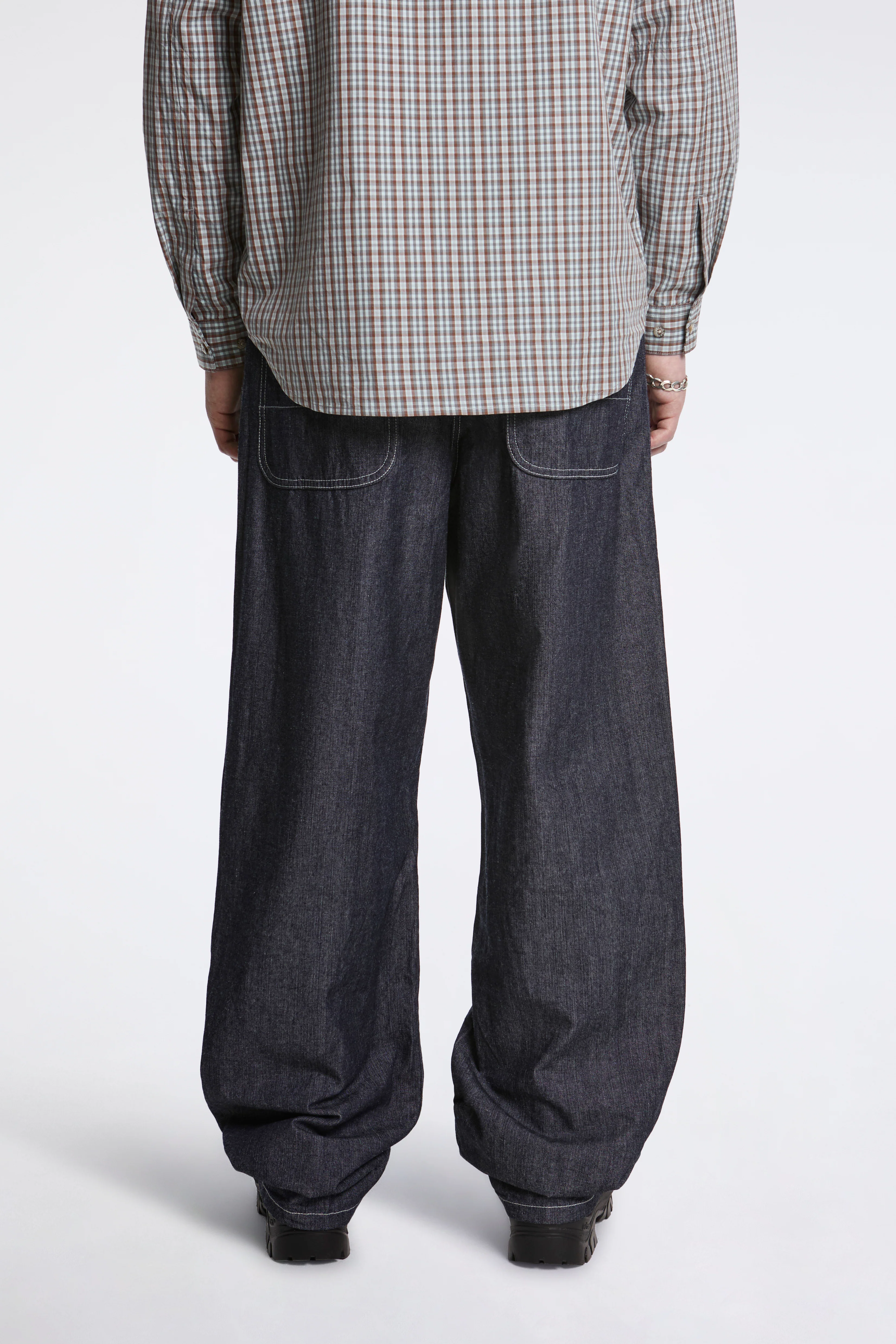 Japanese Chambray Double Knee Navy - Image 4
