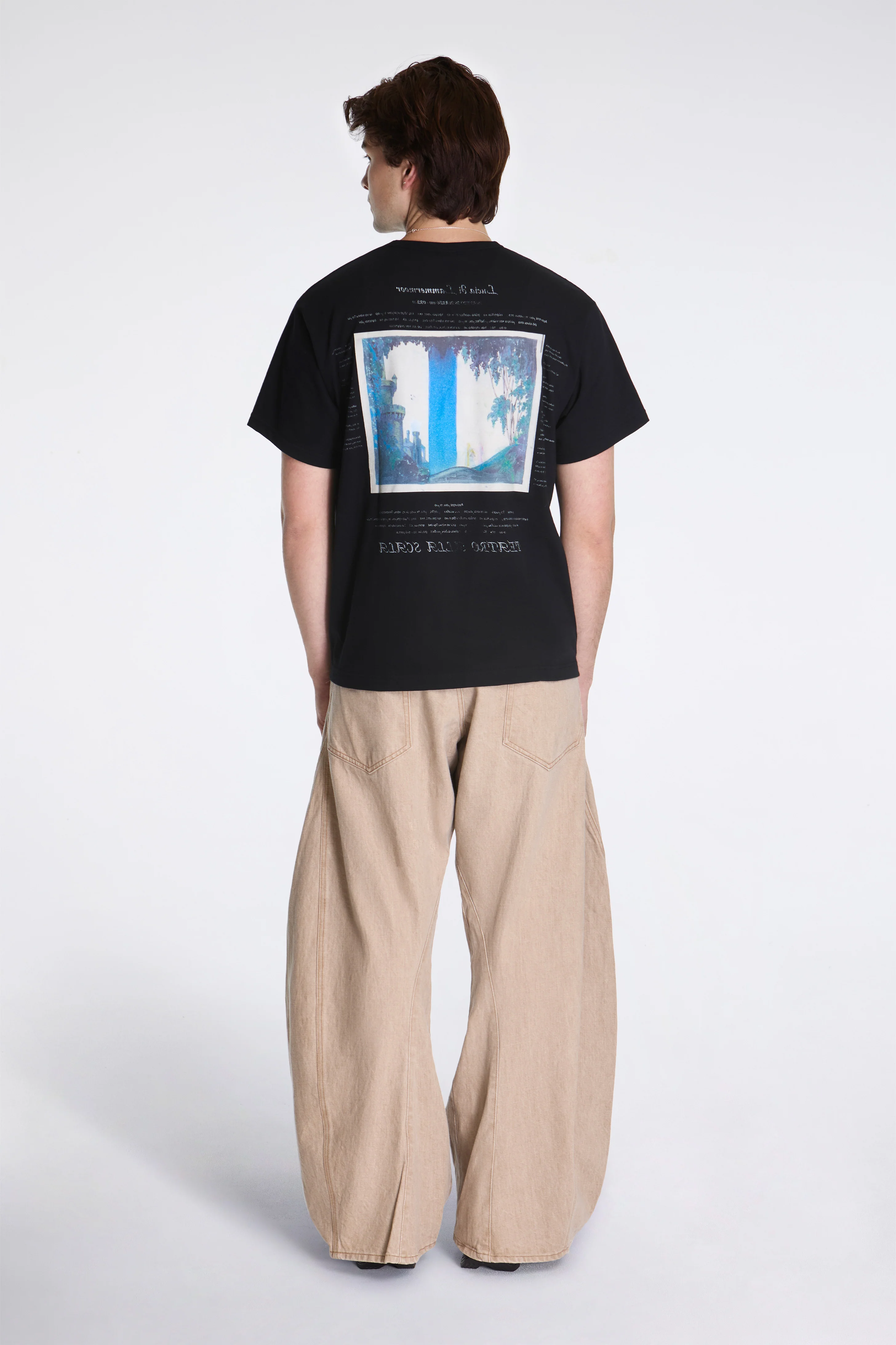 3D Cutting Denim Pants Beige - Image 7