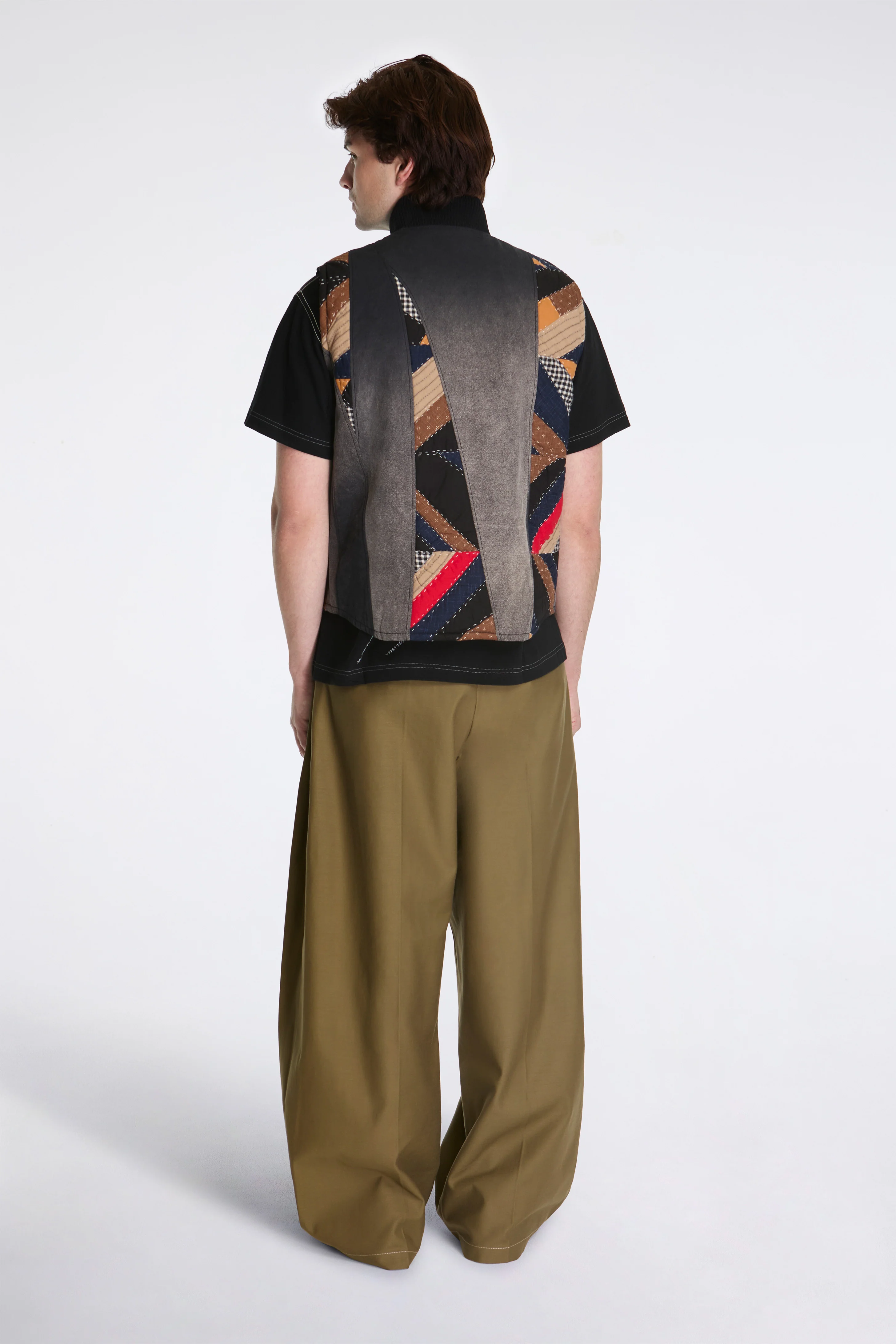 Tuck-Detail Cotton Pants Khaki - Image 7