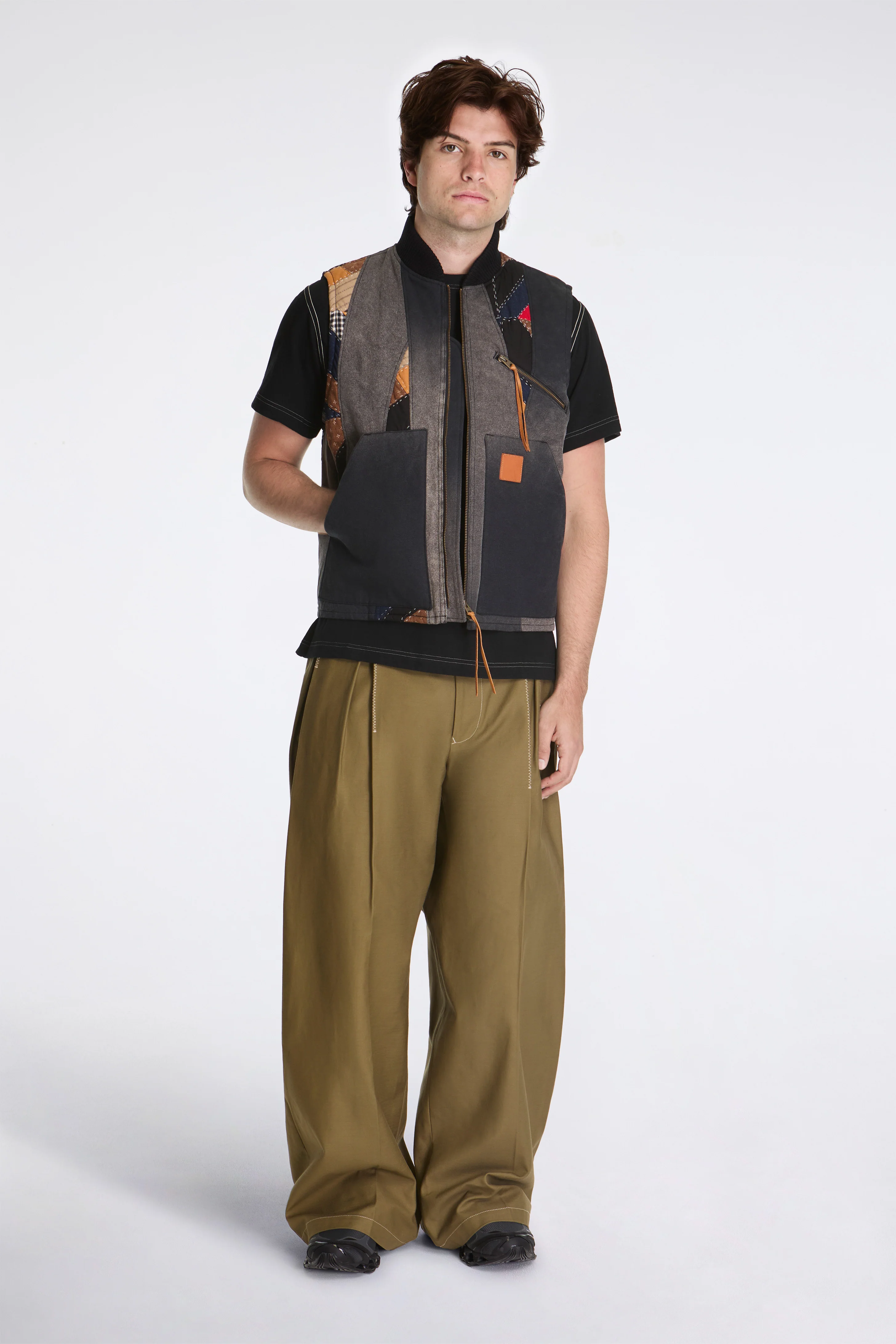 Vintage-Effect Quilt Vest Black - Image 2