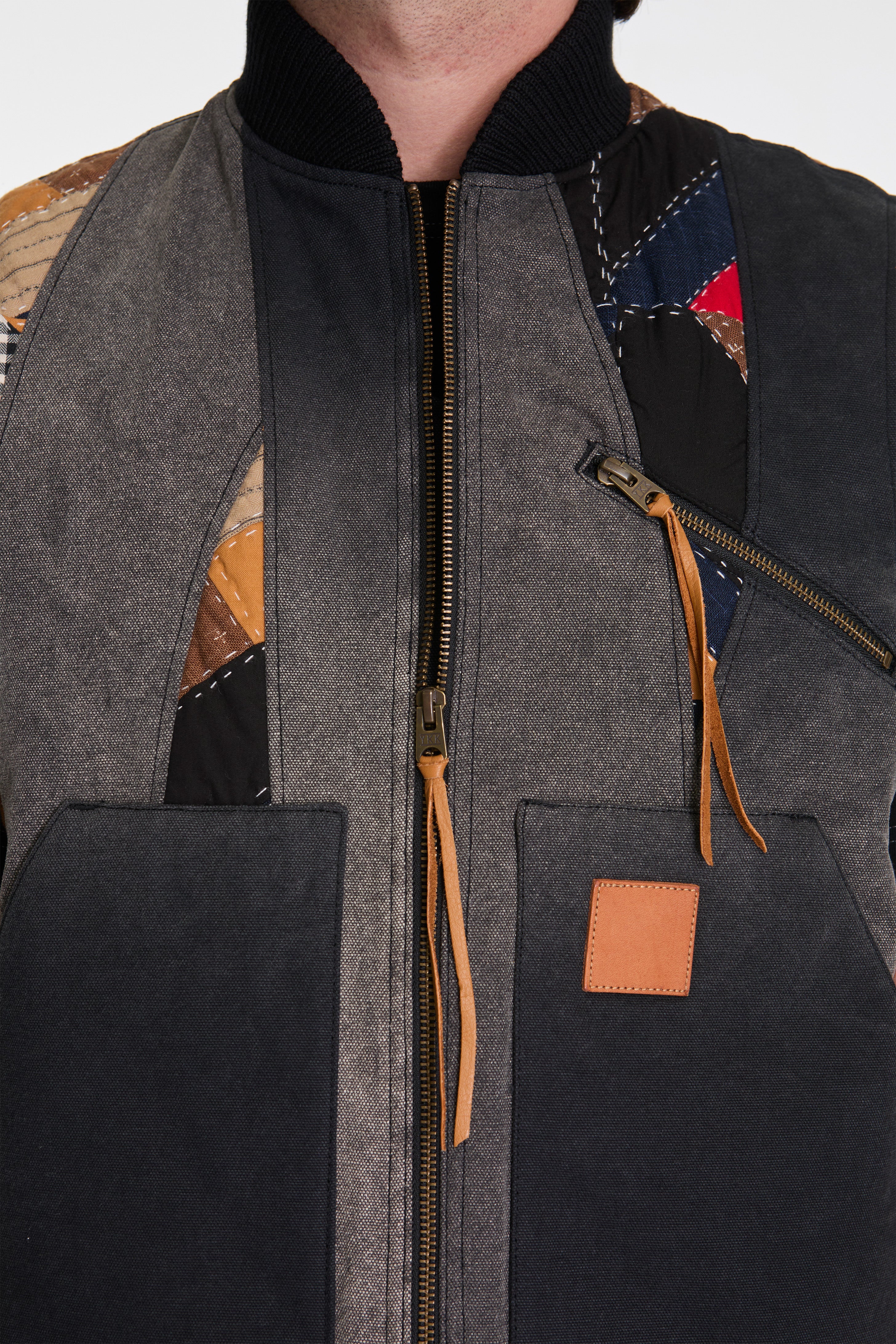 Vintage-Effect Quilt Vest Black - Image 3