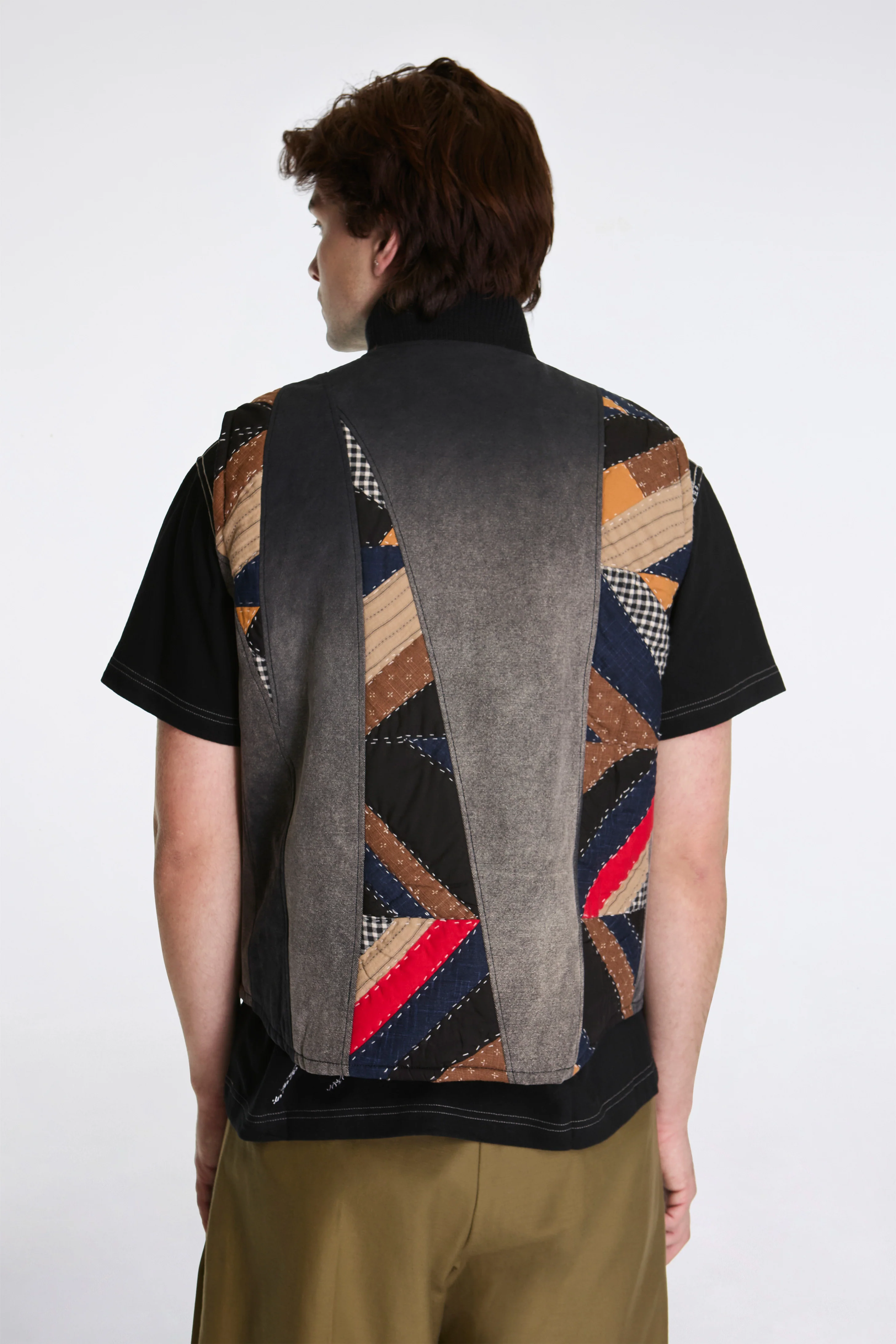 Vintage-Effect Quilt Vest Black - Image 4