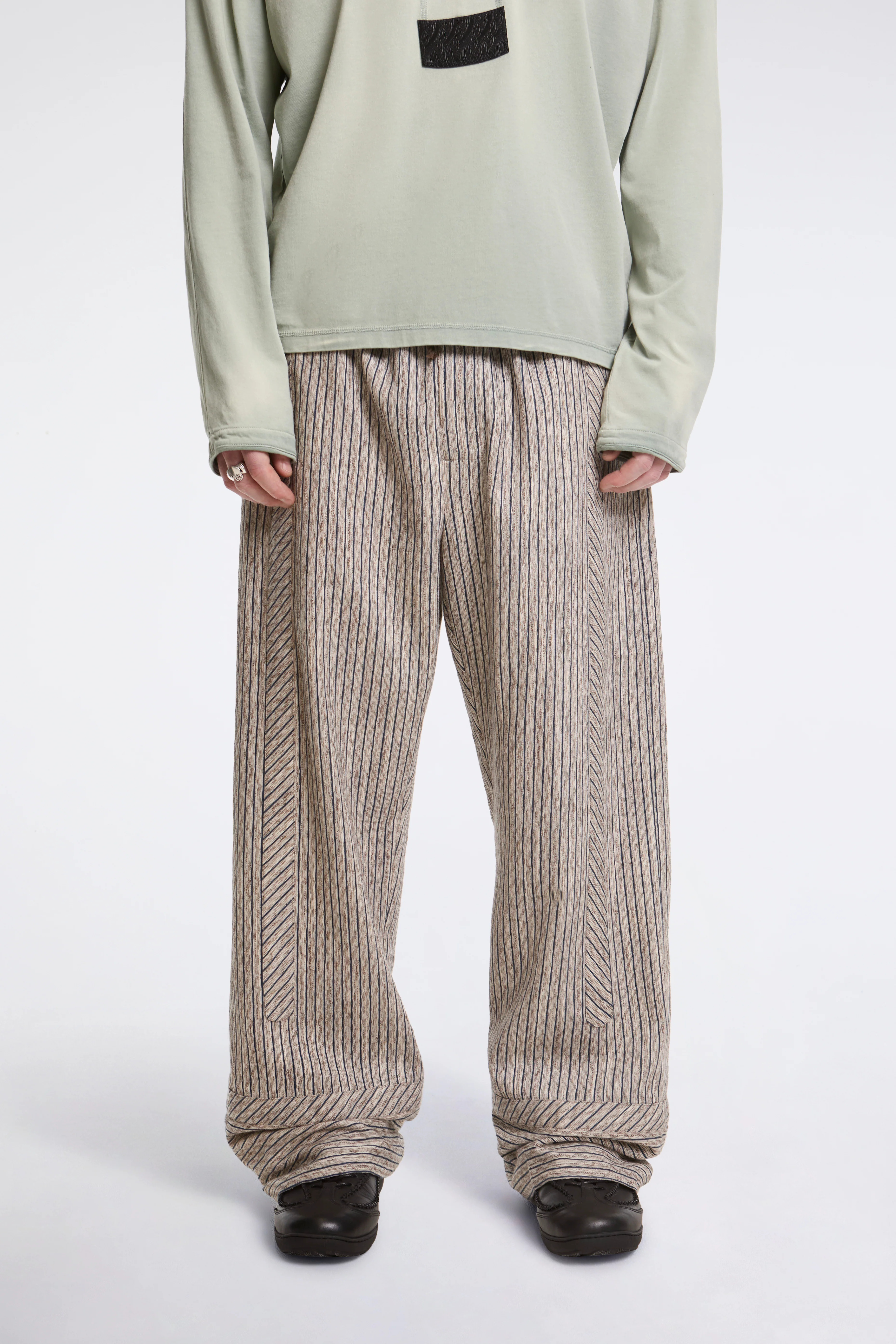 Kyan Trouser Tan & Blue - Image 2