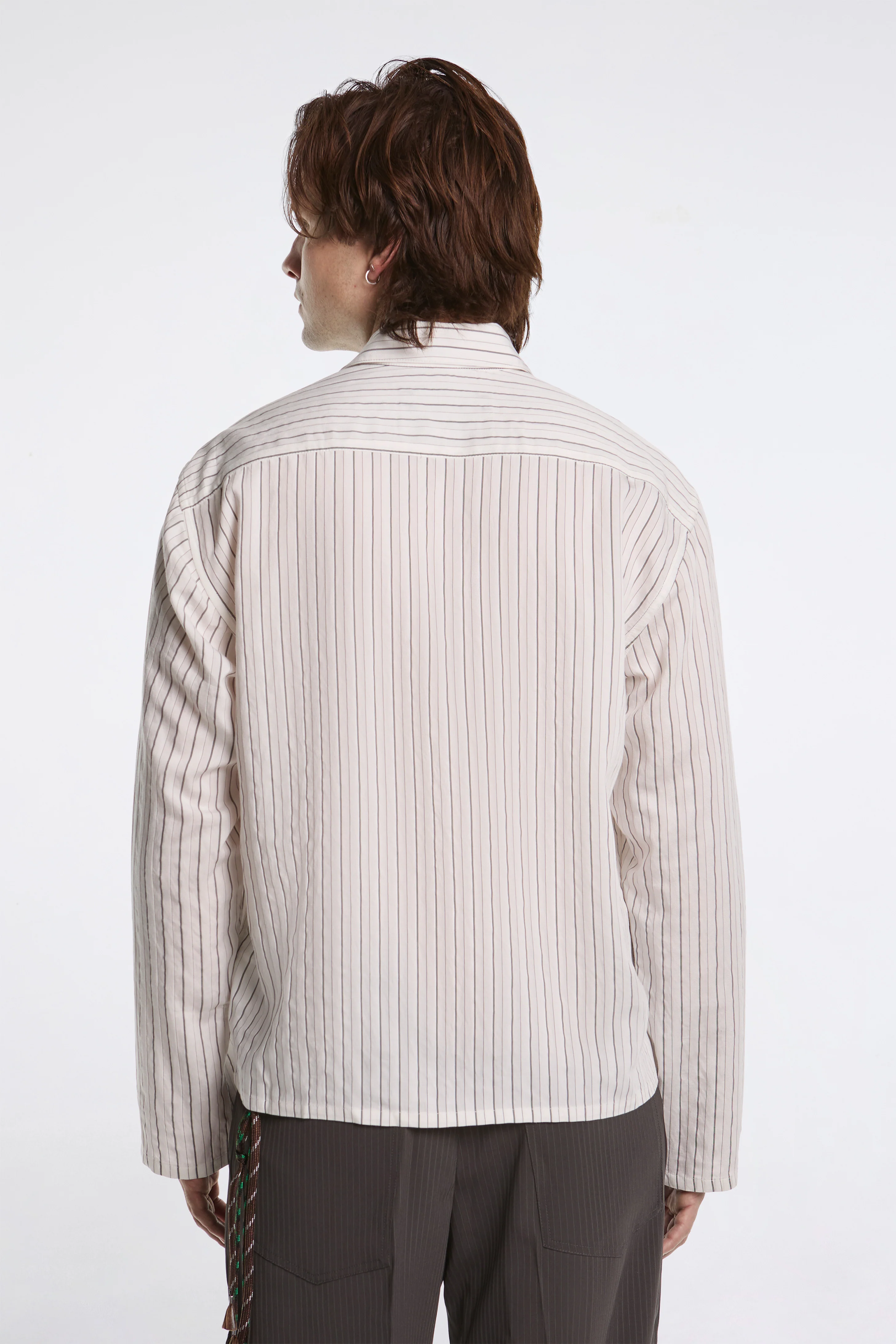 L/S Cropped Casual Shirt White - Image 2