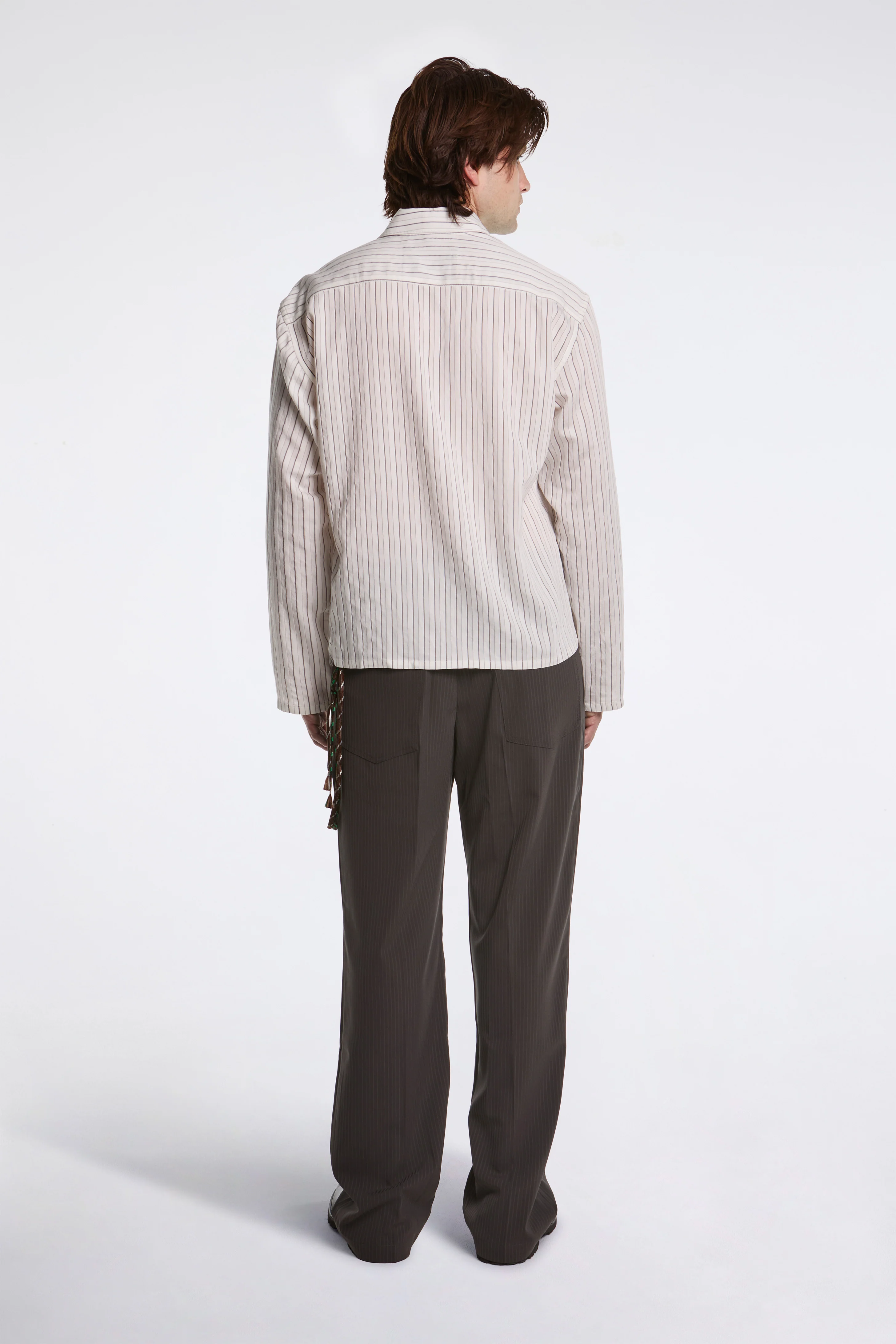 L/S Cropped Casual Shirt White - Image 6