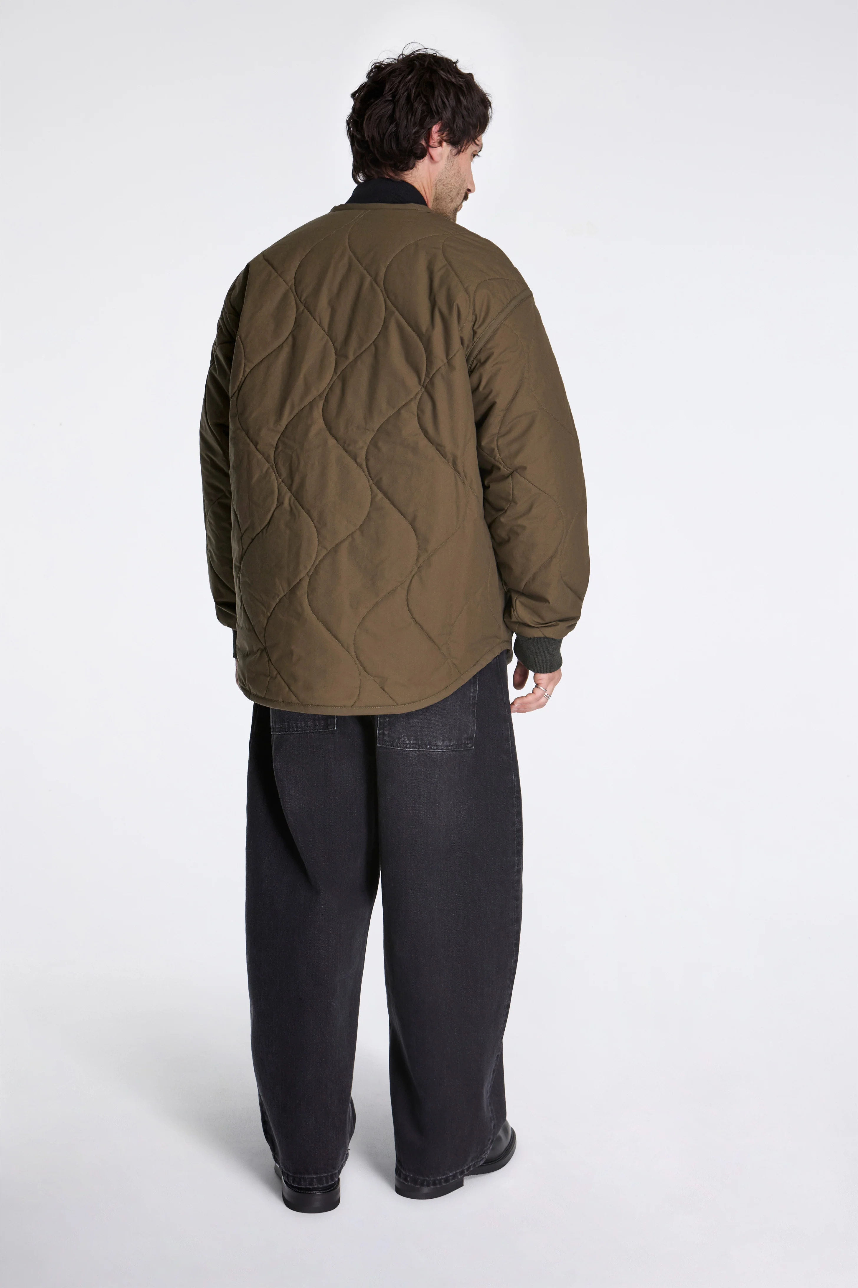 Cotton Quilt Liner Jacket Khaki/Brown - Image 5