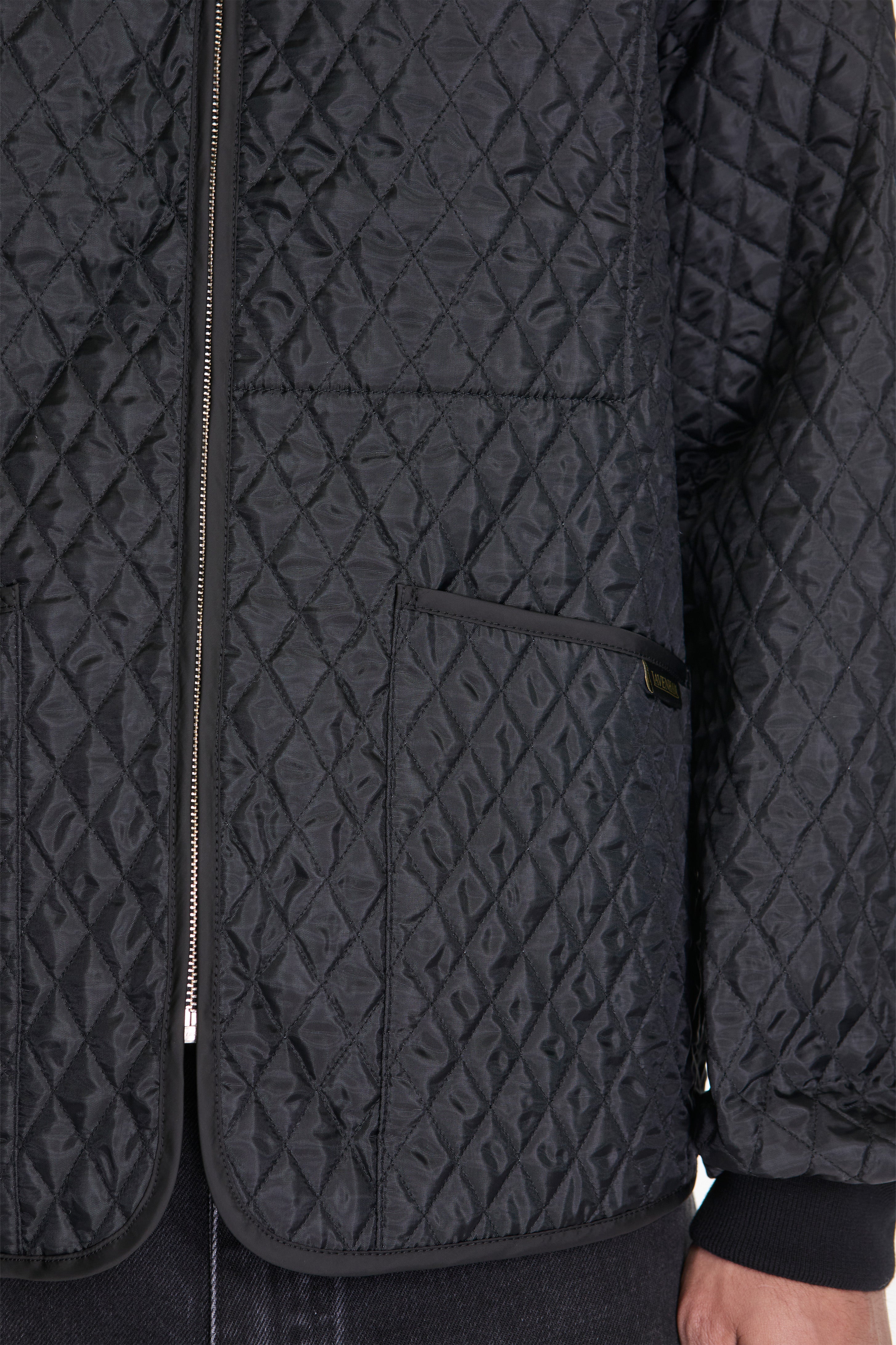 Lightweight Zipped Bomber Jacket Black - Image 3