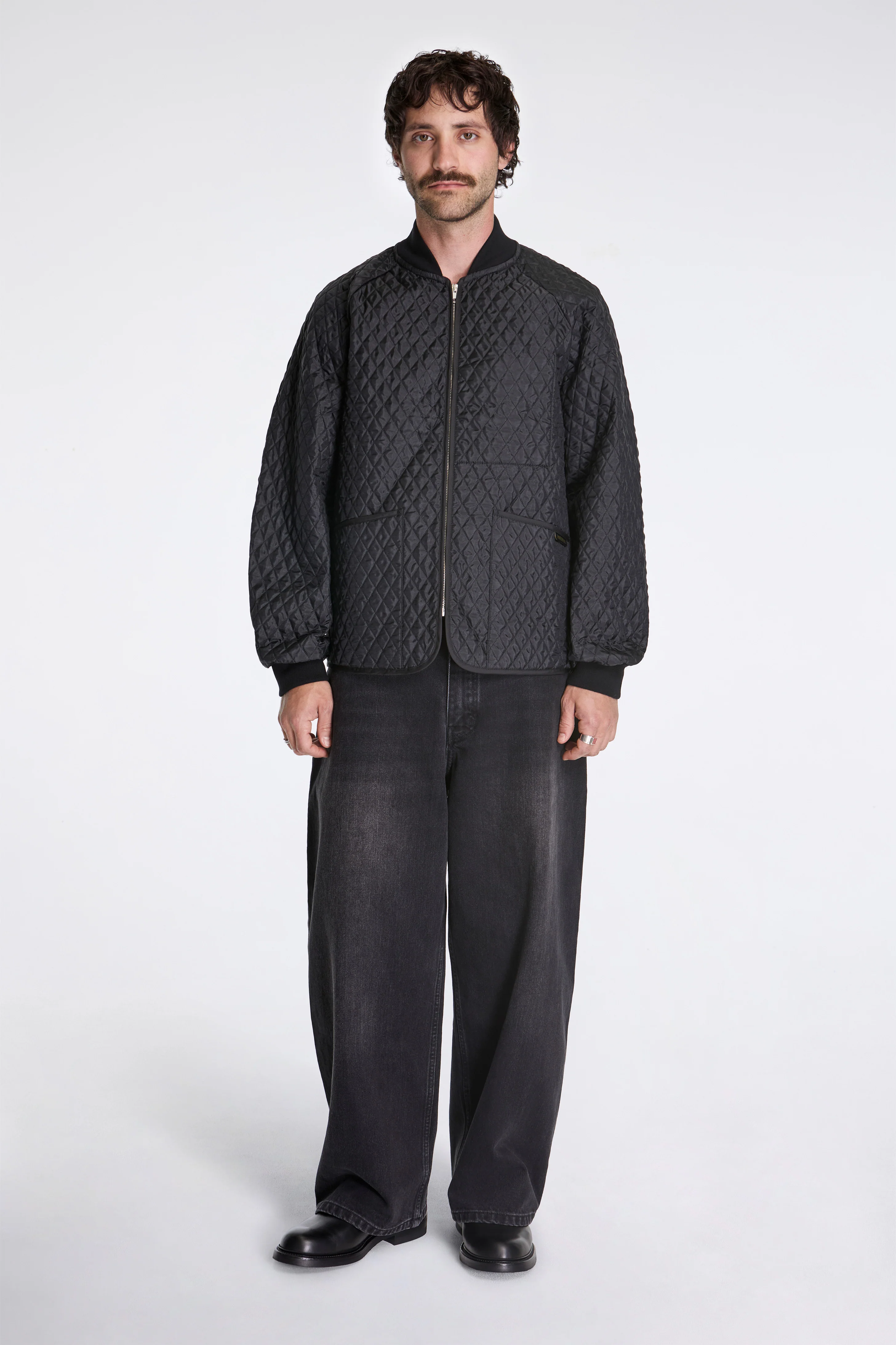 Lightweight Zipped Bomber Jacket Black - Image 4