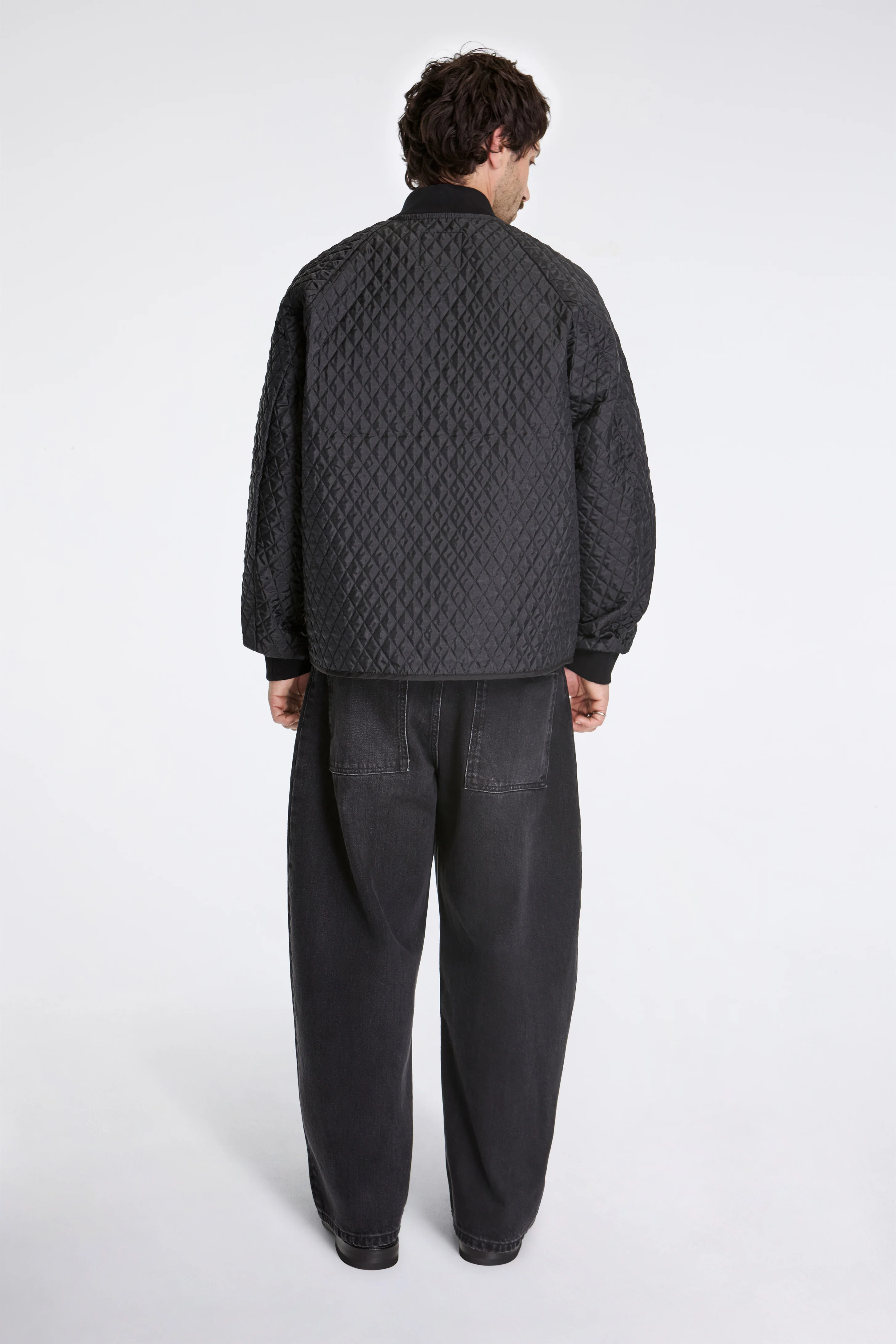 Lightweight Zipped Bomber Jacket Black - Image 5