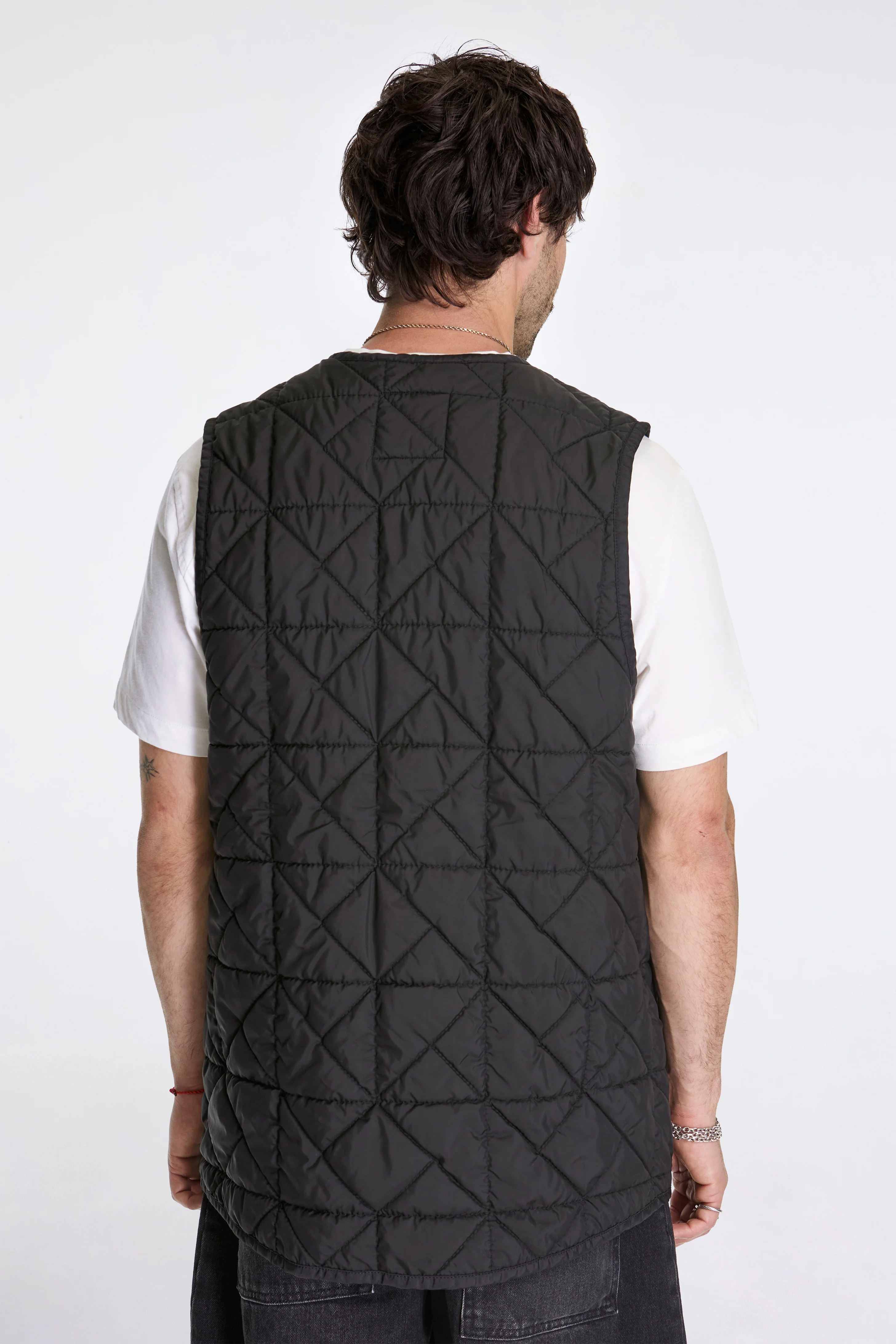 Washed Button Front Thornham Vest Sable/Black - Image 2