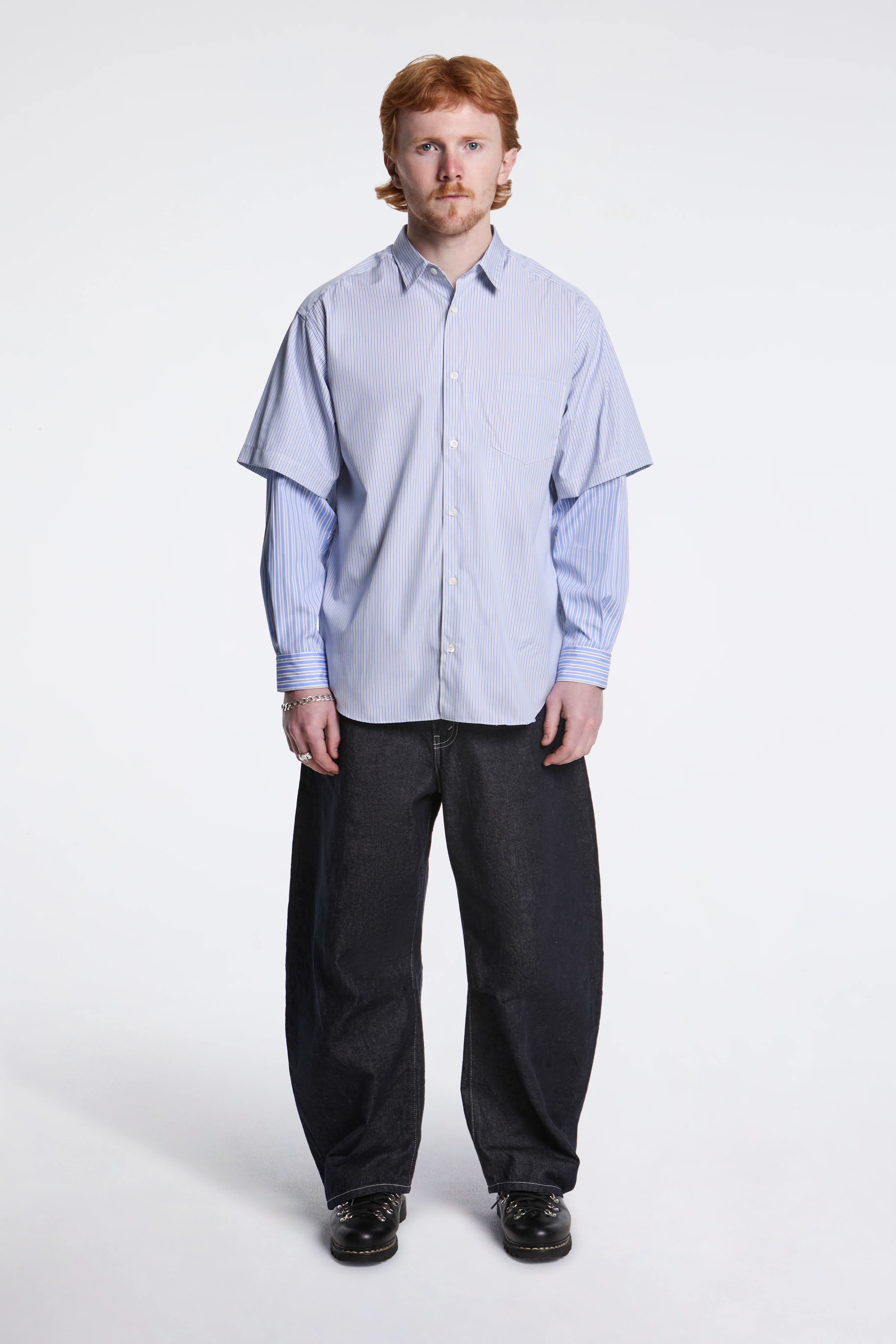 Layered Longsleeve Shirt Blue - Image 6