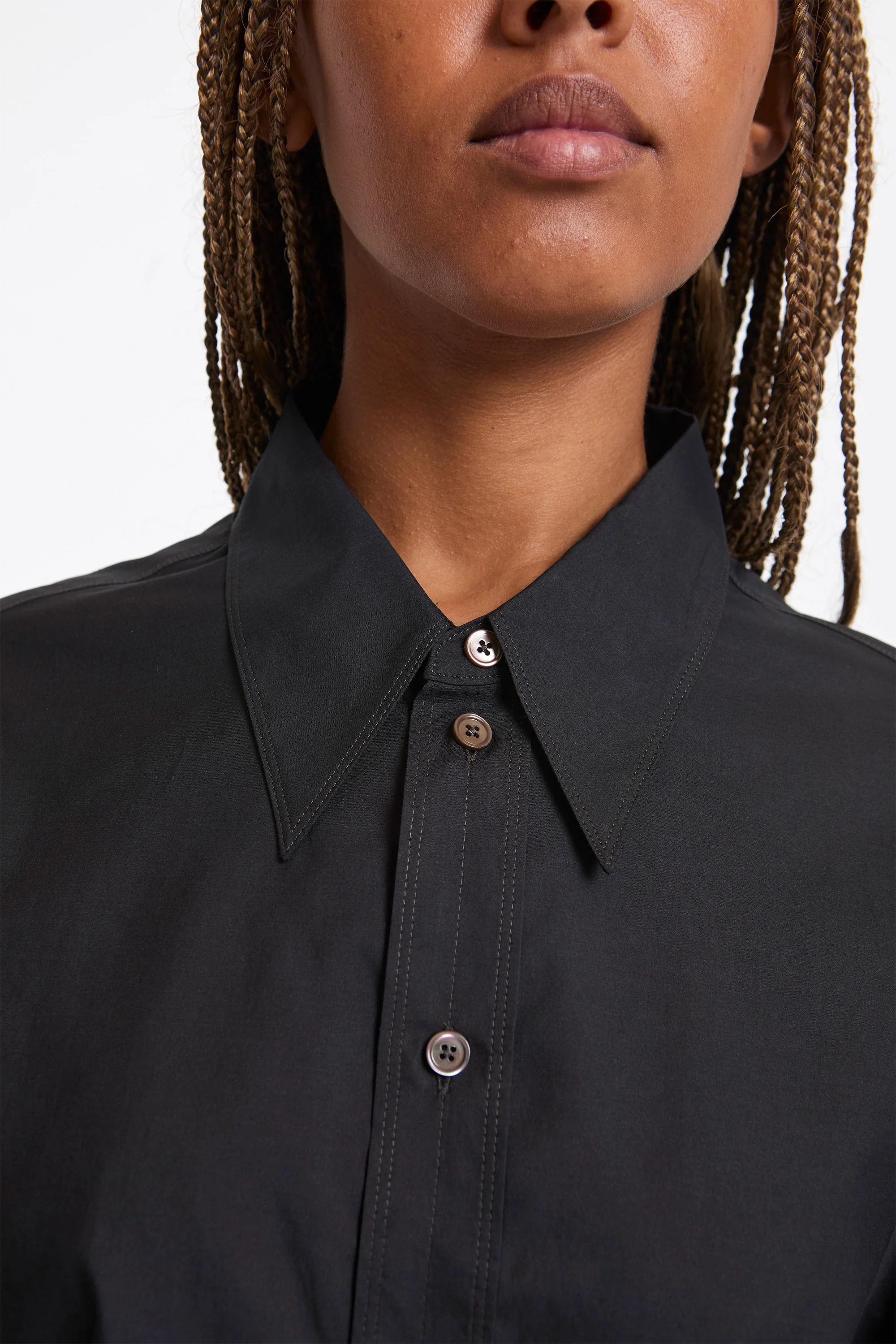Pointed Collar Shirt Squid Ink - Image 3