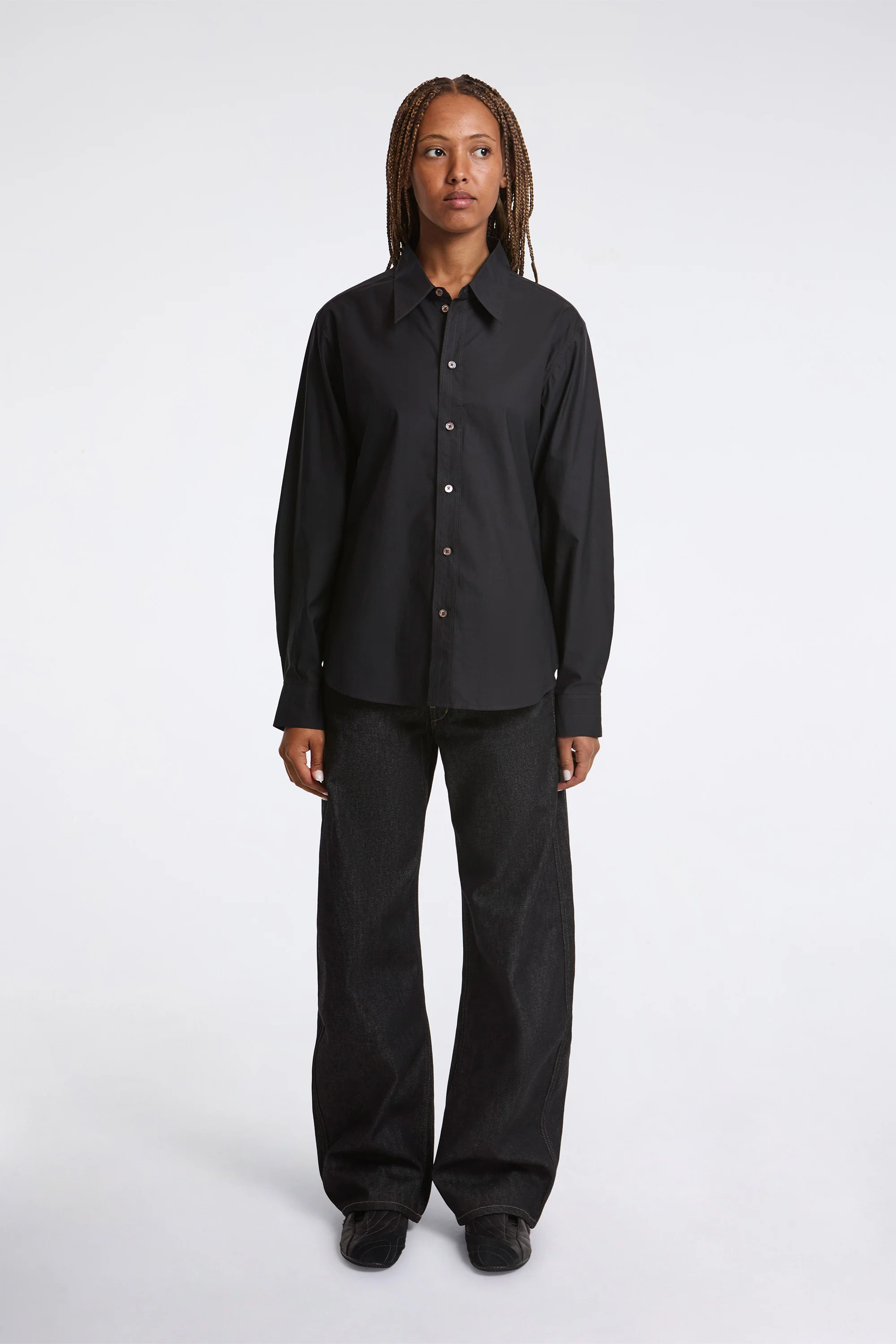 Pointed Collar Shirt Squid Ink - Image 5