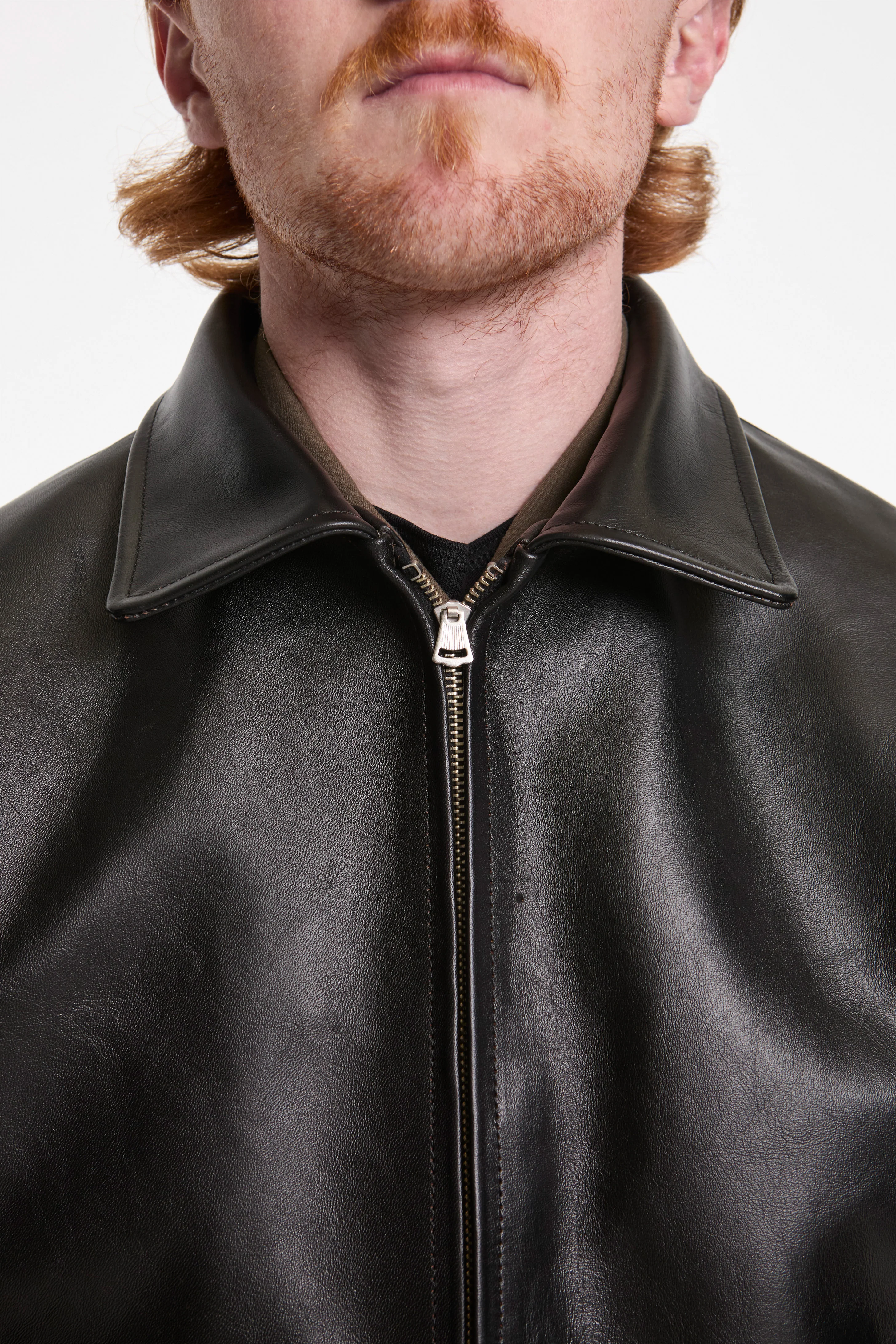 Lot.802 Cossack Leather Jacket Black (Horse Leather) - Image 3