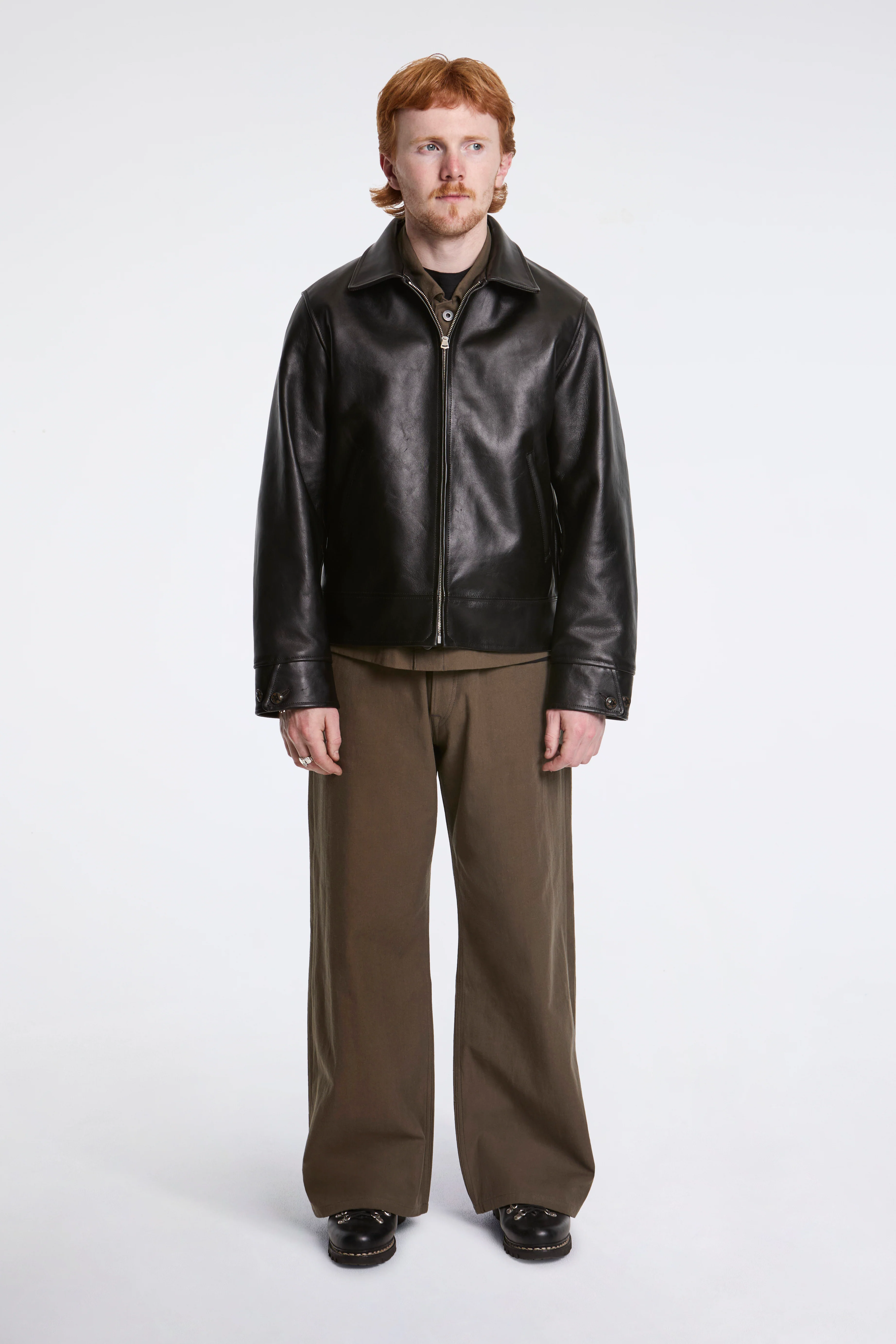 Lot.802 Cossack Leather Jacket Black (Horse Leather) - Image 7