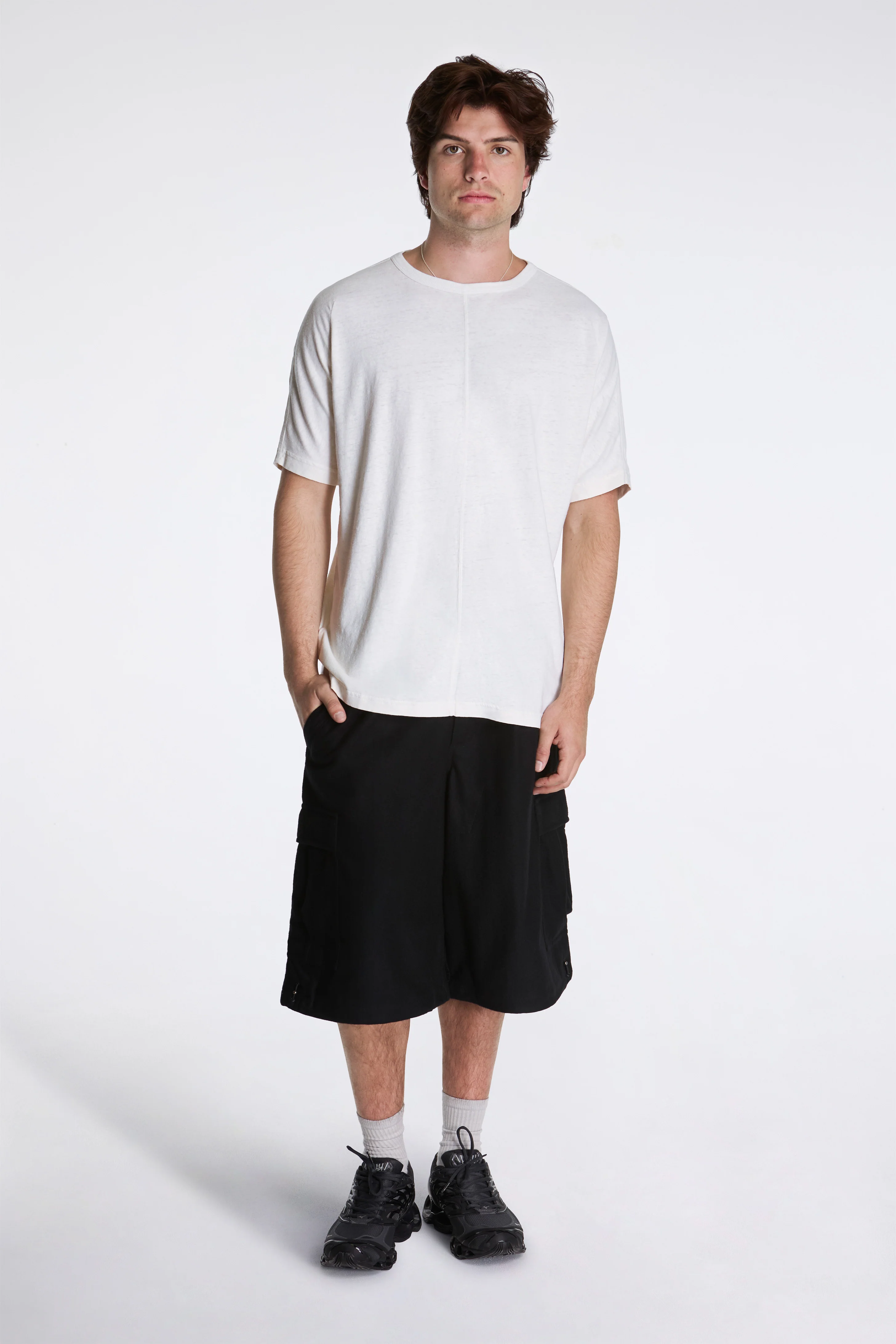 Hemp Cross Oversized T-Shirt White - Image 6