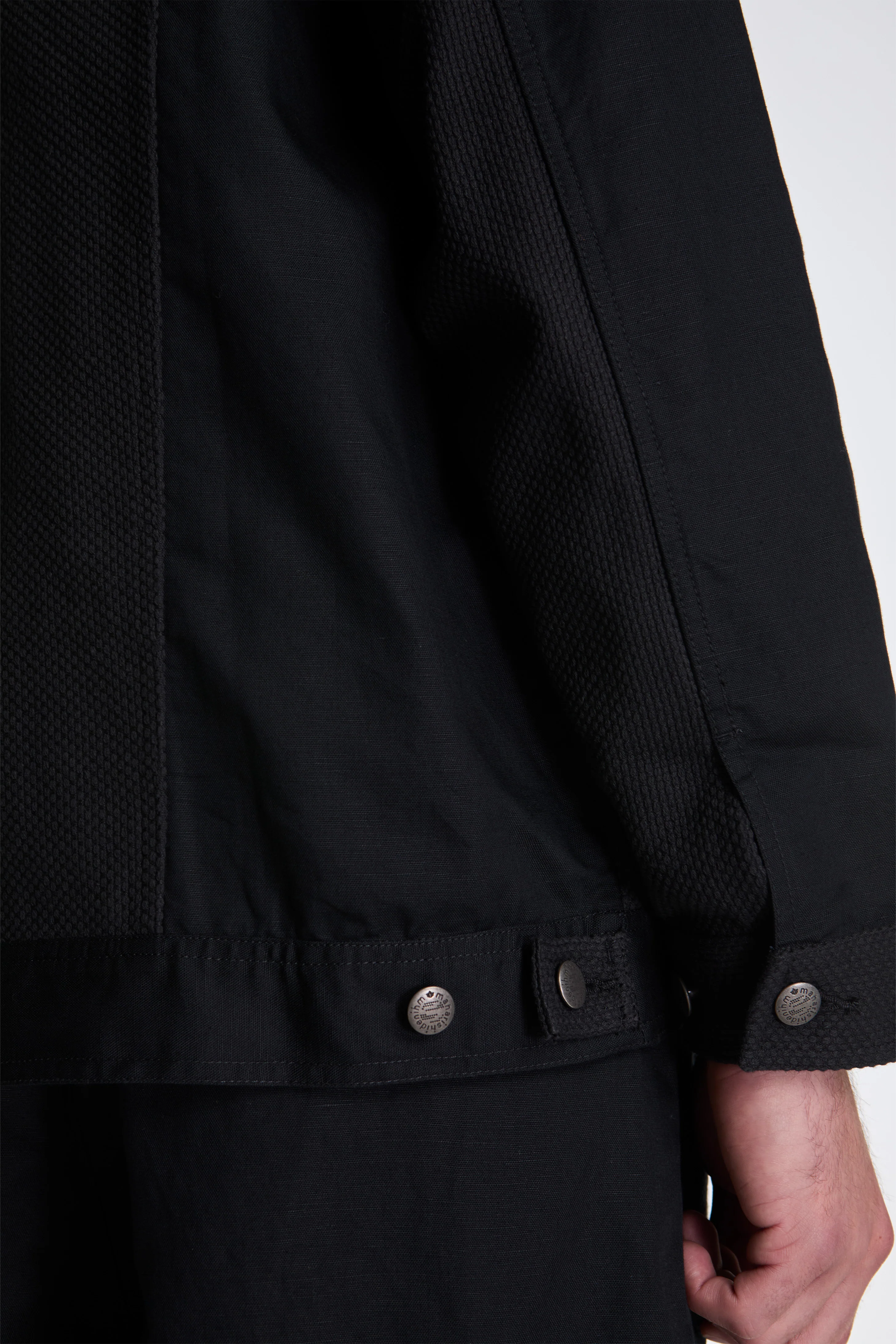 Hemp Hanten Trucker Jacket Black - Image 4