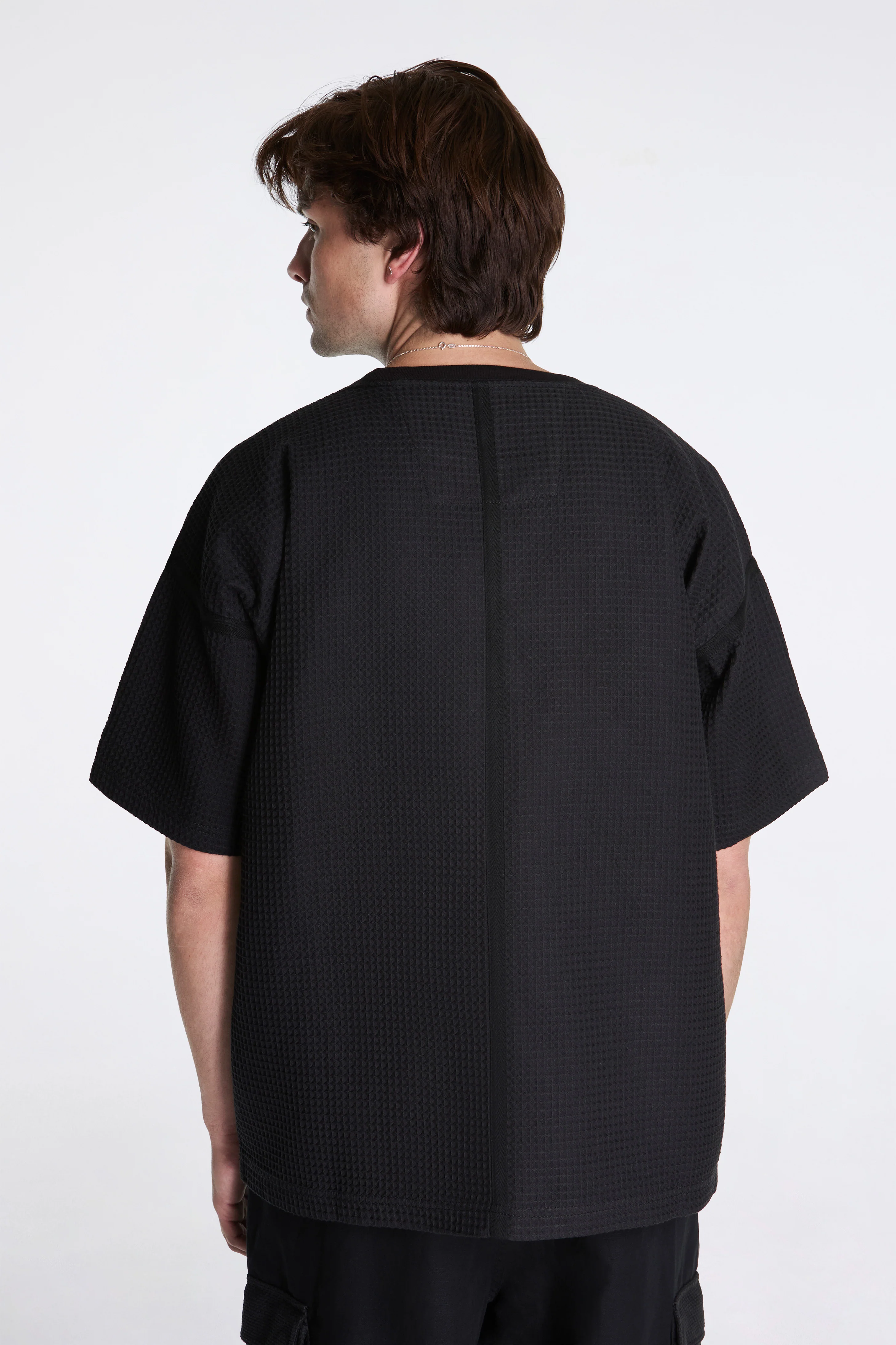 Waffle Kimono Tee Black - Image 2