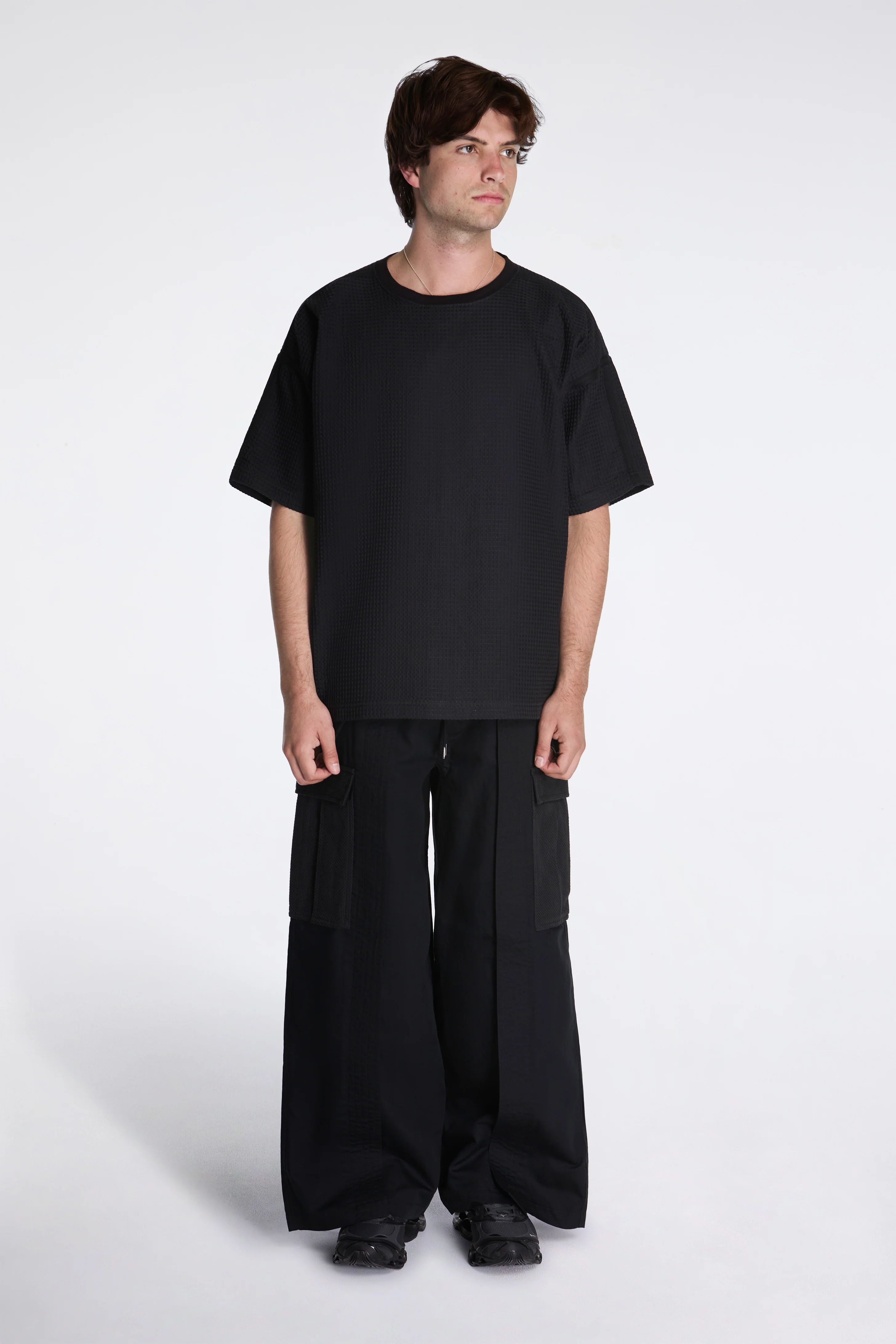 Waffle Kimono Tee Black - Image 6