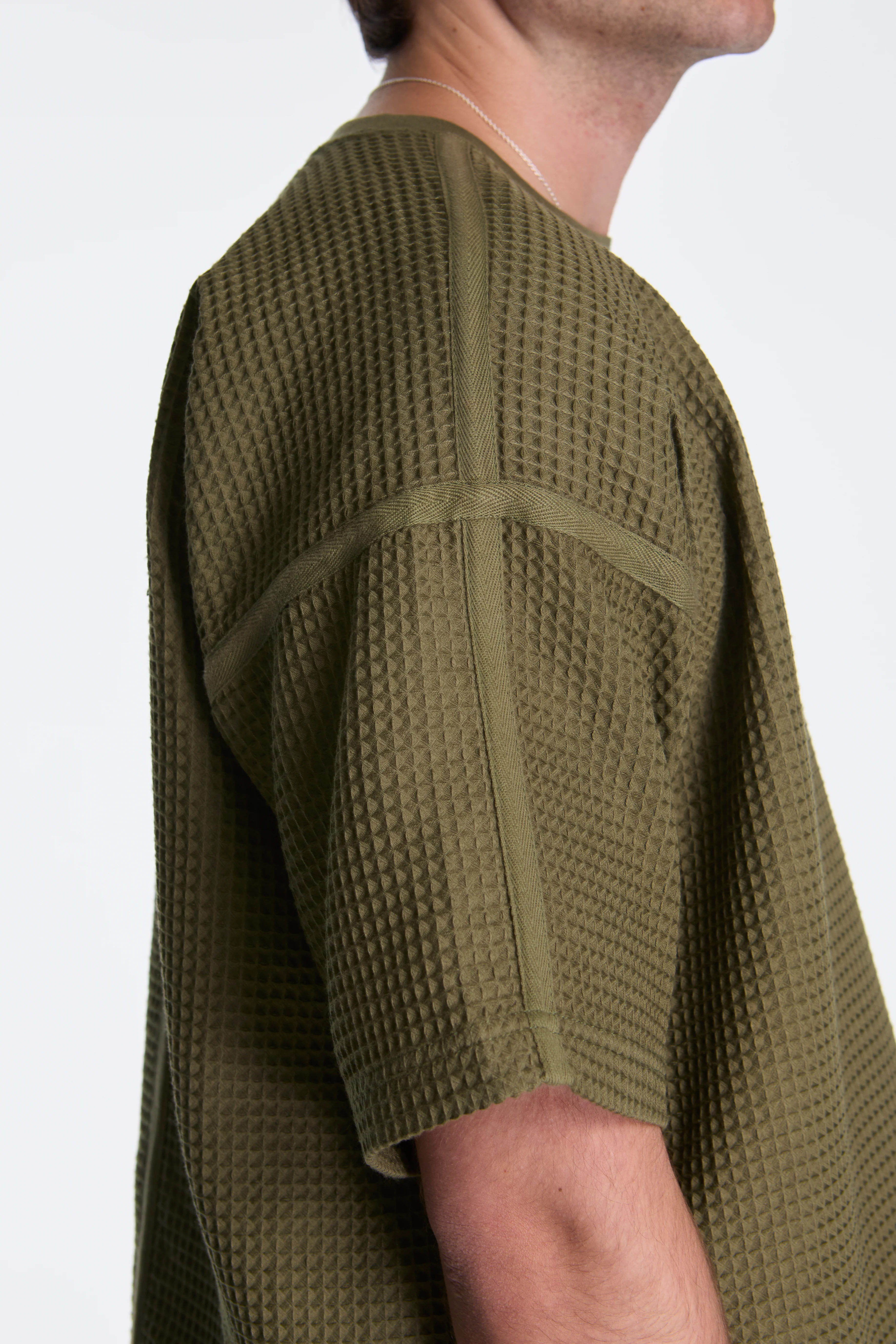 Waffle Kimono Tee Olive - Image 3