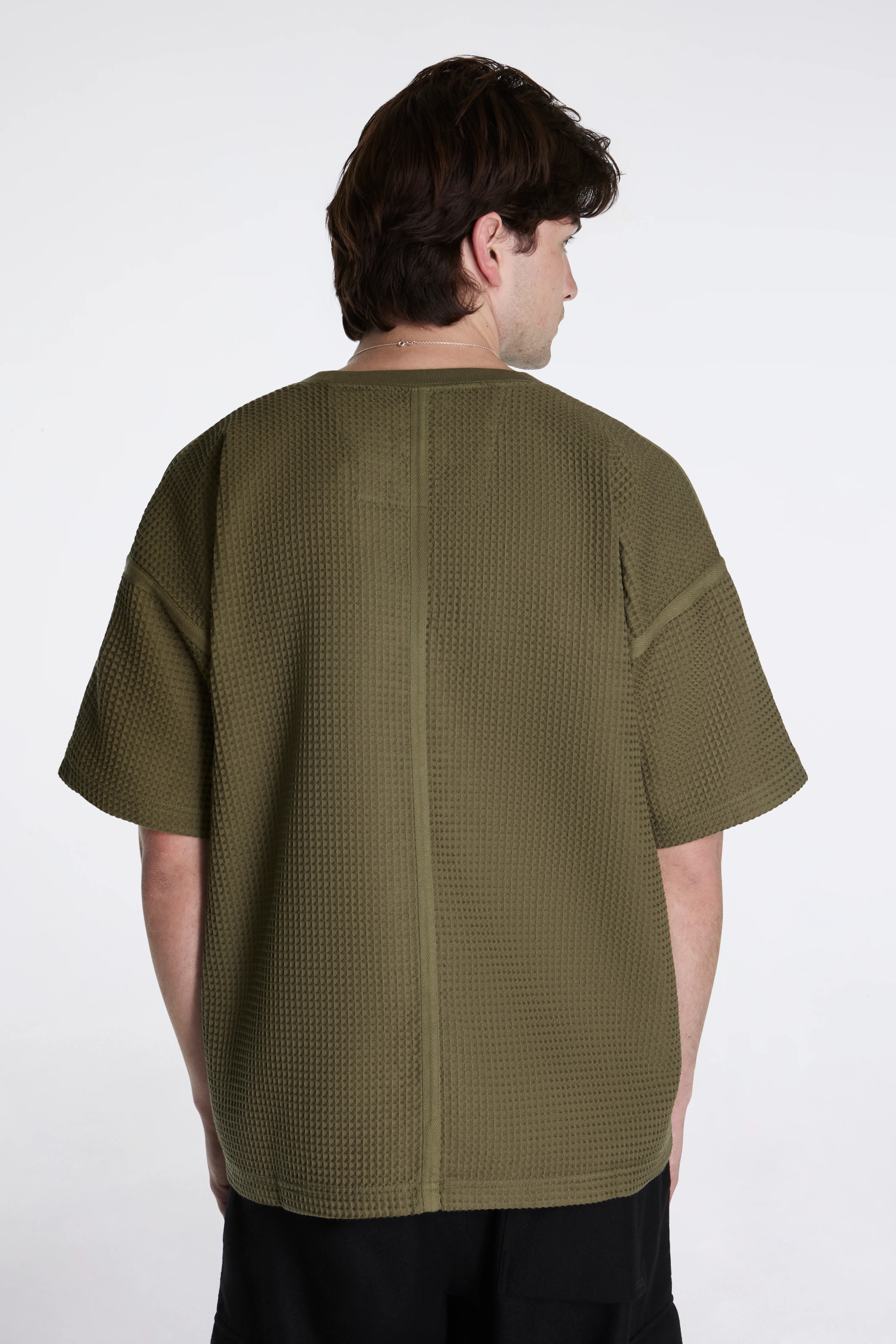 Waffle Kimono Tee Olive - Image 4