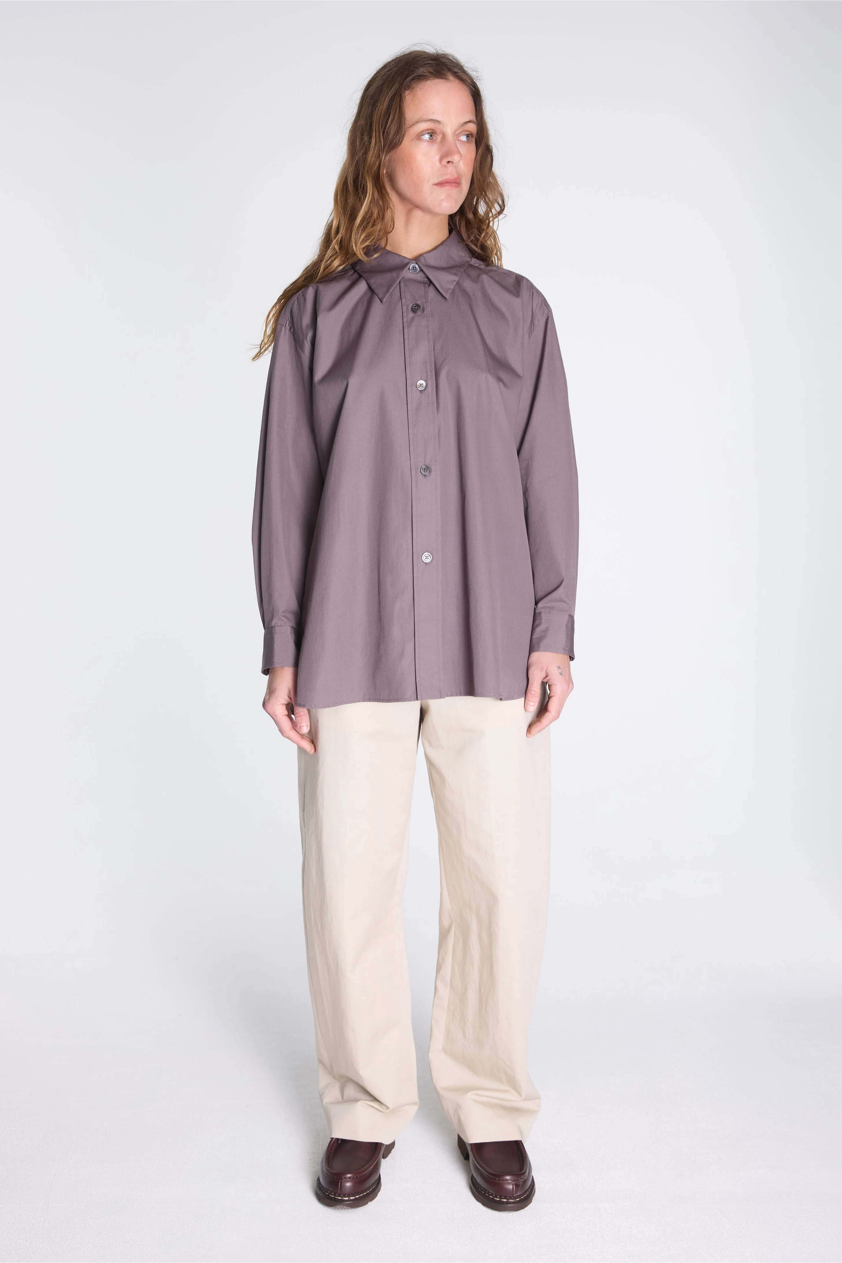 Inverted Pleat Shirt Ash - Image 6