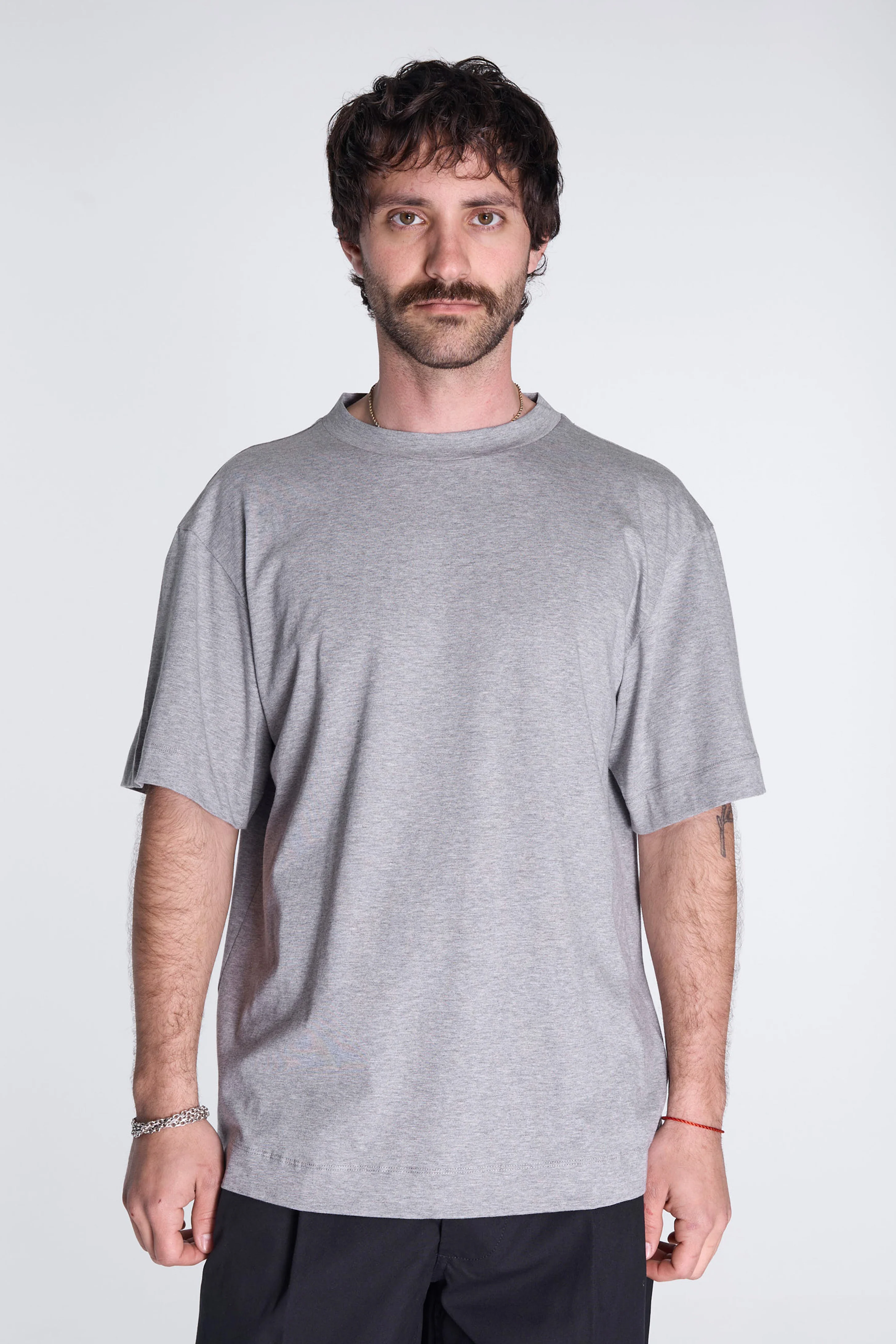Mens Short Sleeve T-Shirt Grey Melange - Image 2