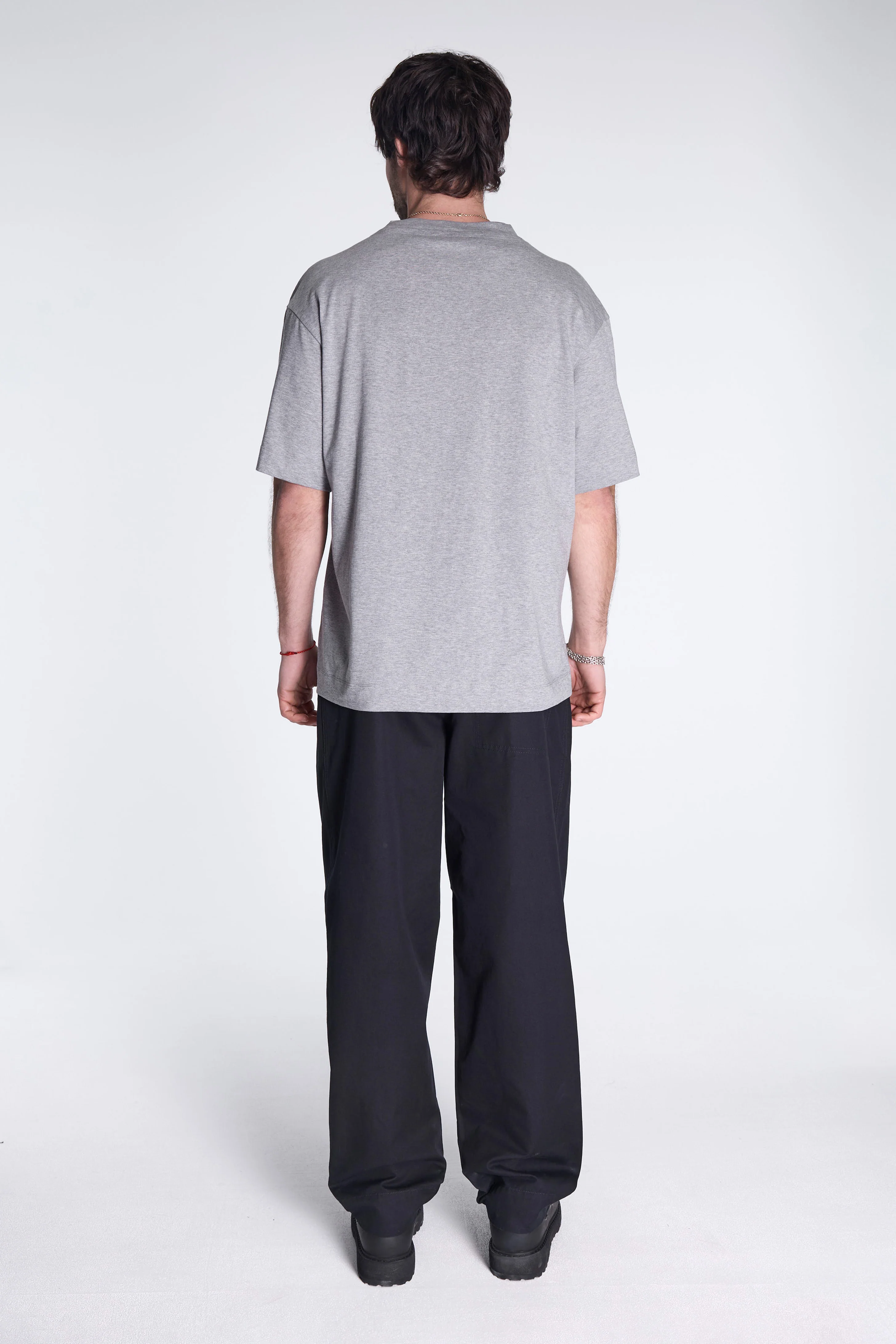 Mens Short Sleeve T-Shirt Grey Melange - Image 5