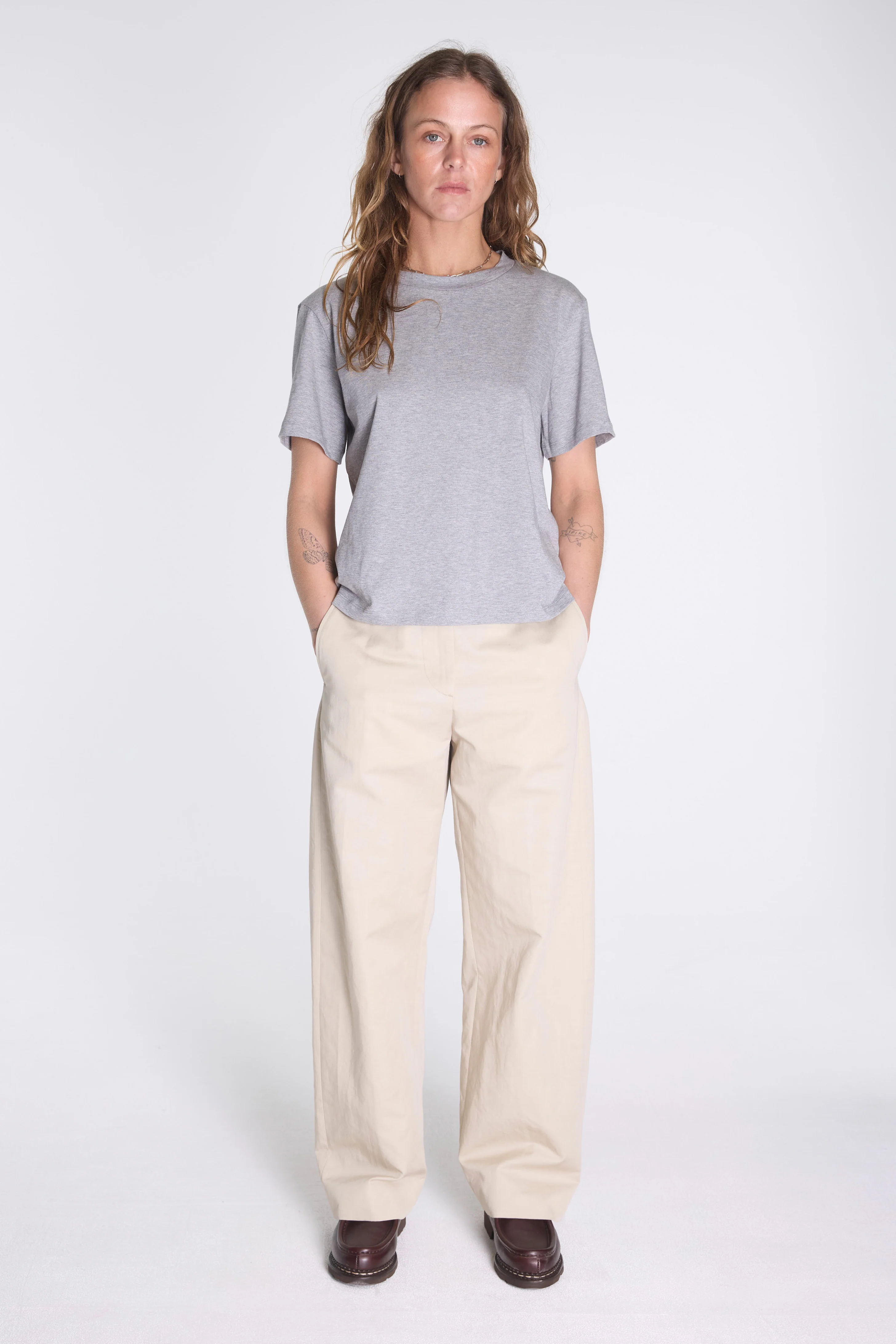Womens Boys T-Shirt Grey Melange - Image 4