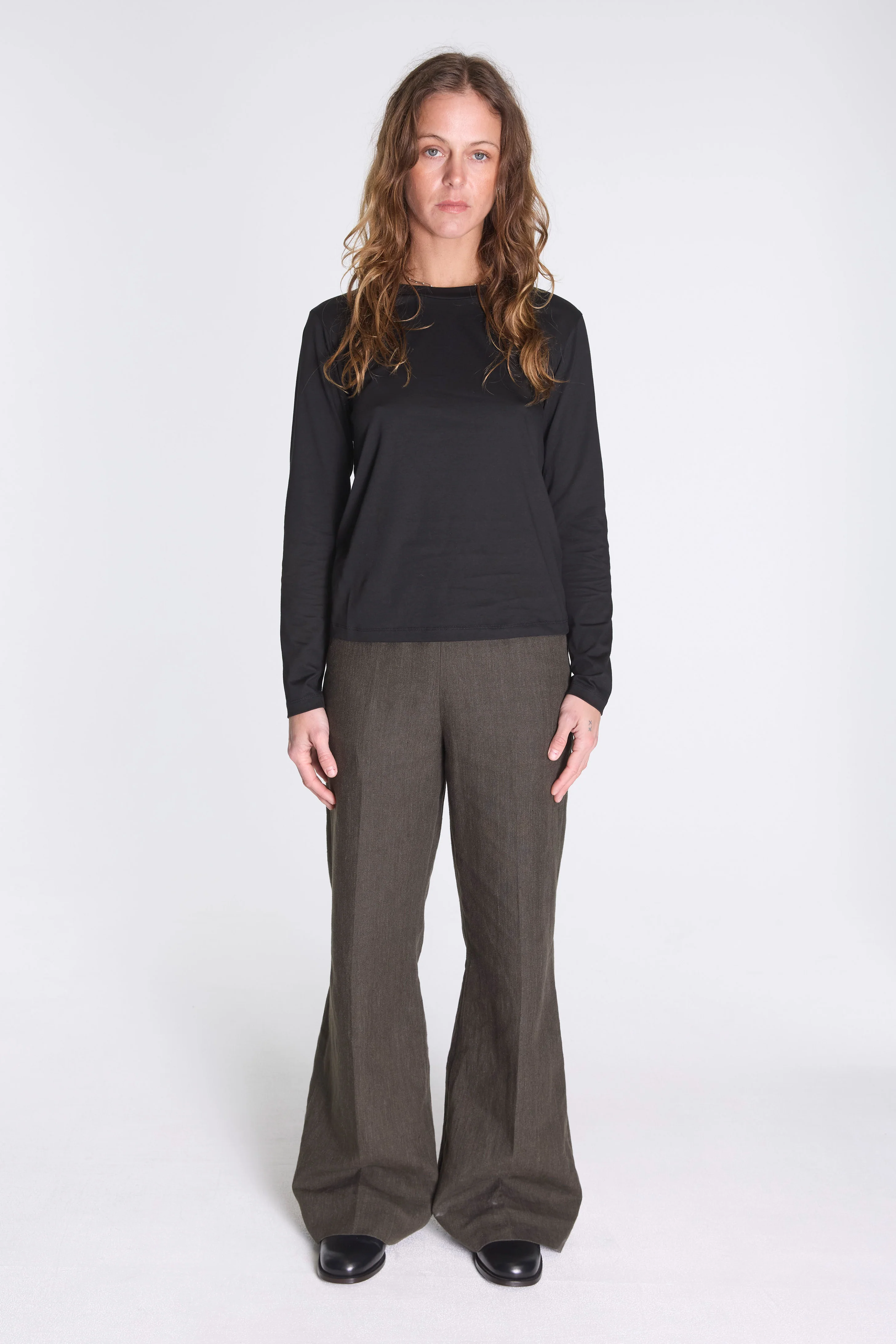 Womens Wide Neck Long Sleeve Black - Image 4