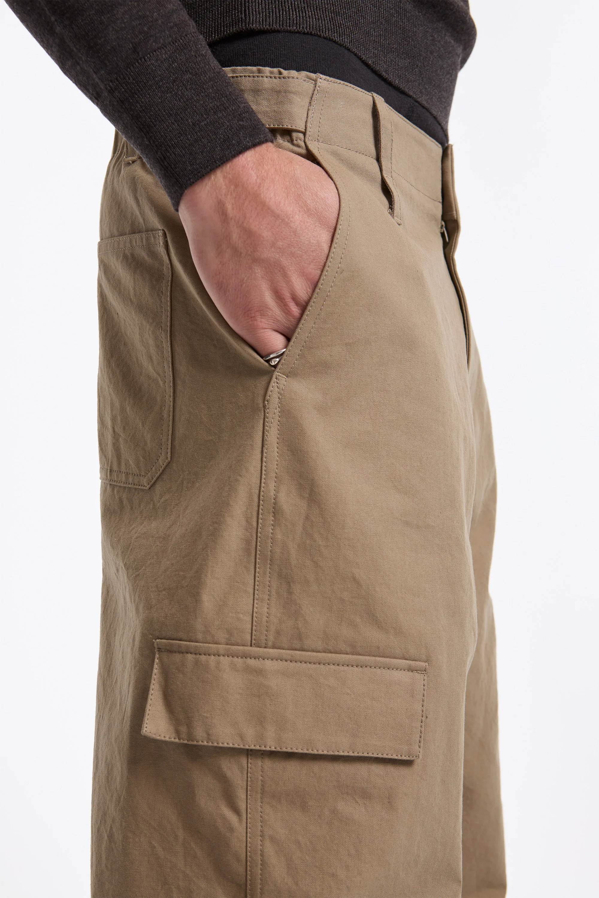 Men's Pocket Work Trousers Khaki - Image 5
