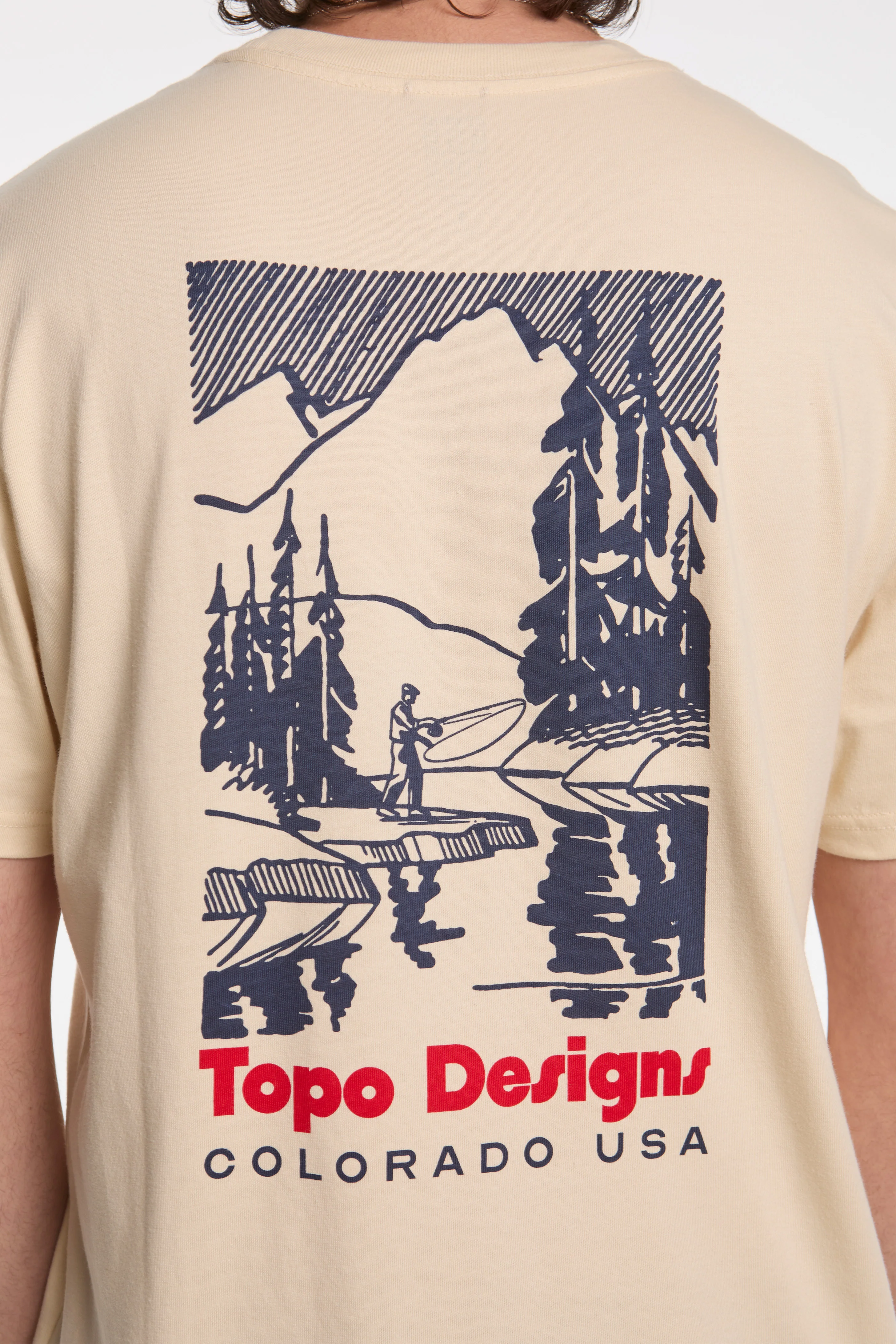 Mountain River Tee Mens Bone White - Image 3