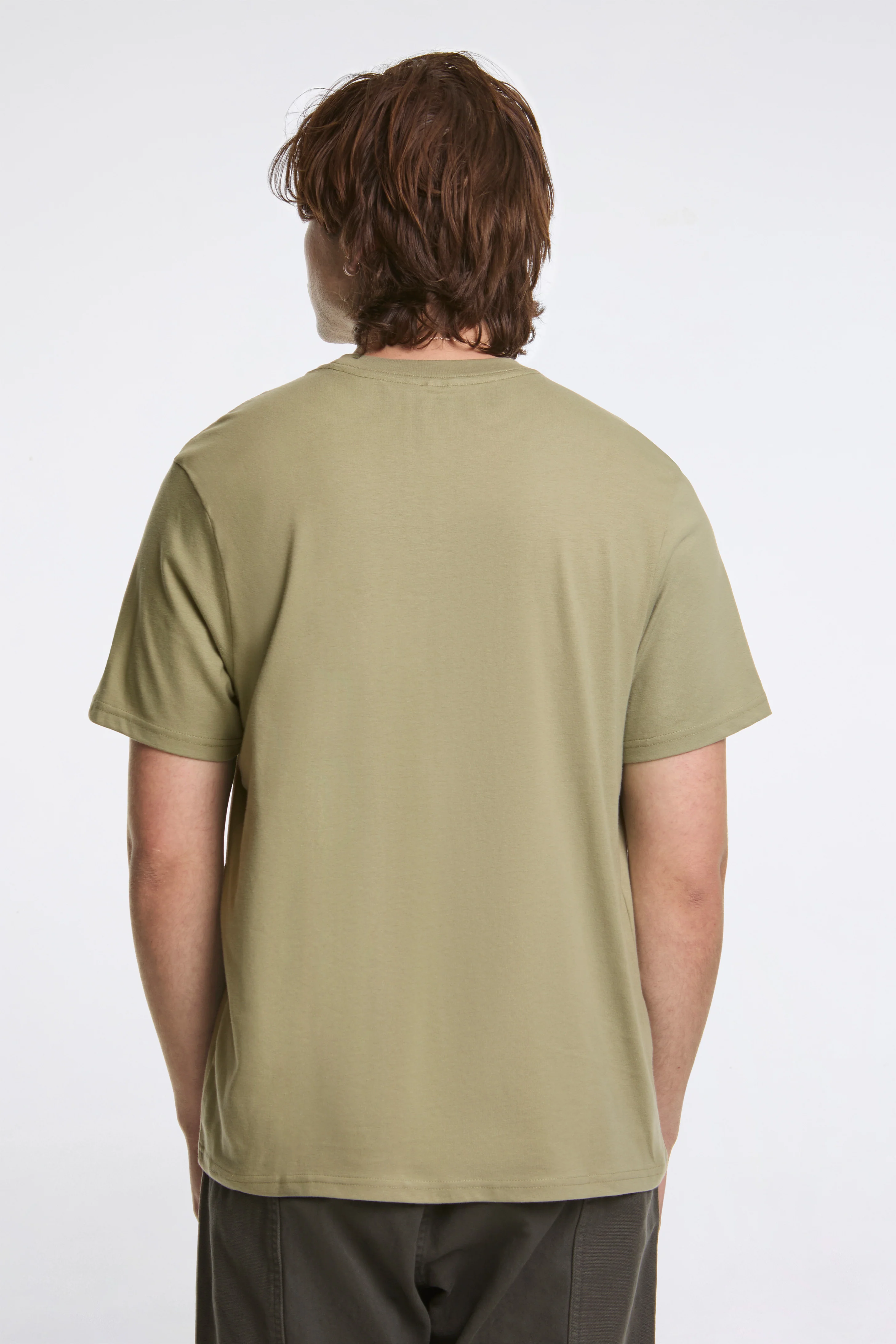 Mountain Scene Tee Mens Oil Green - Image 4