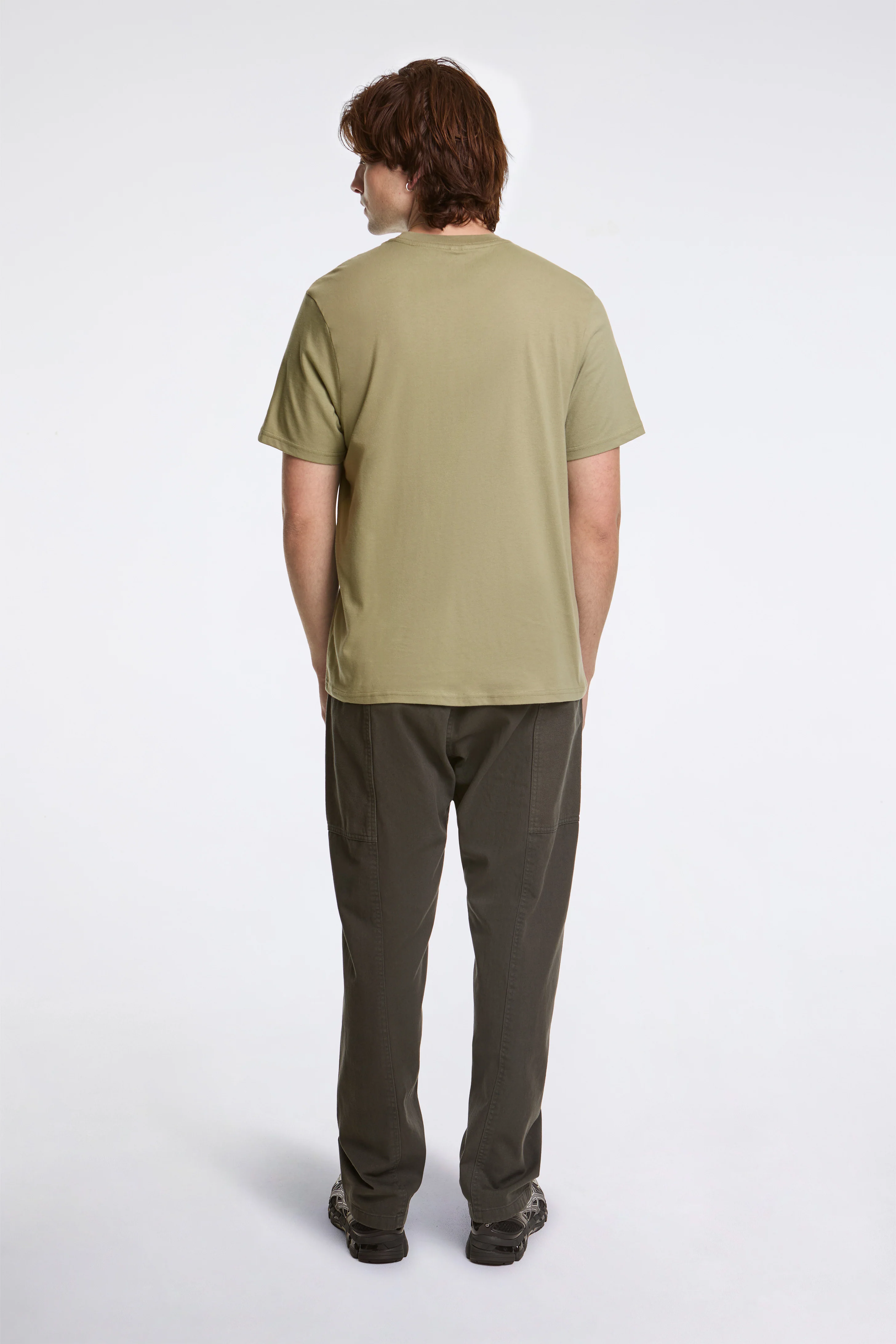 Mountain Scene Tee Mens Oil Green - Image 5
