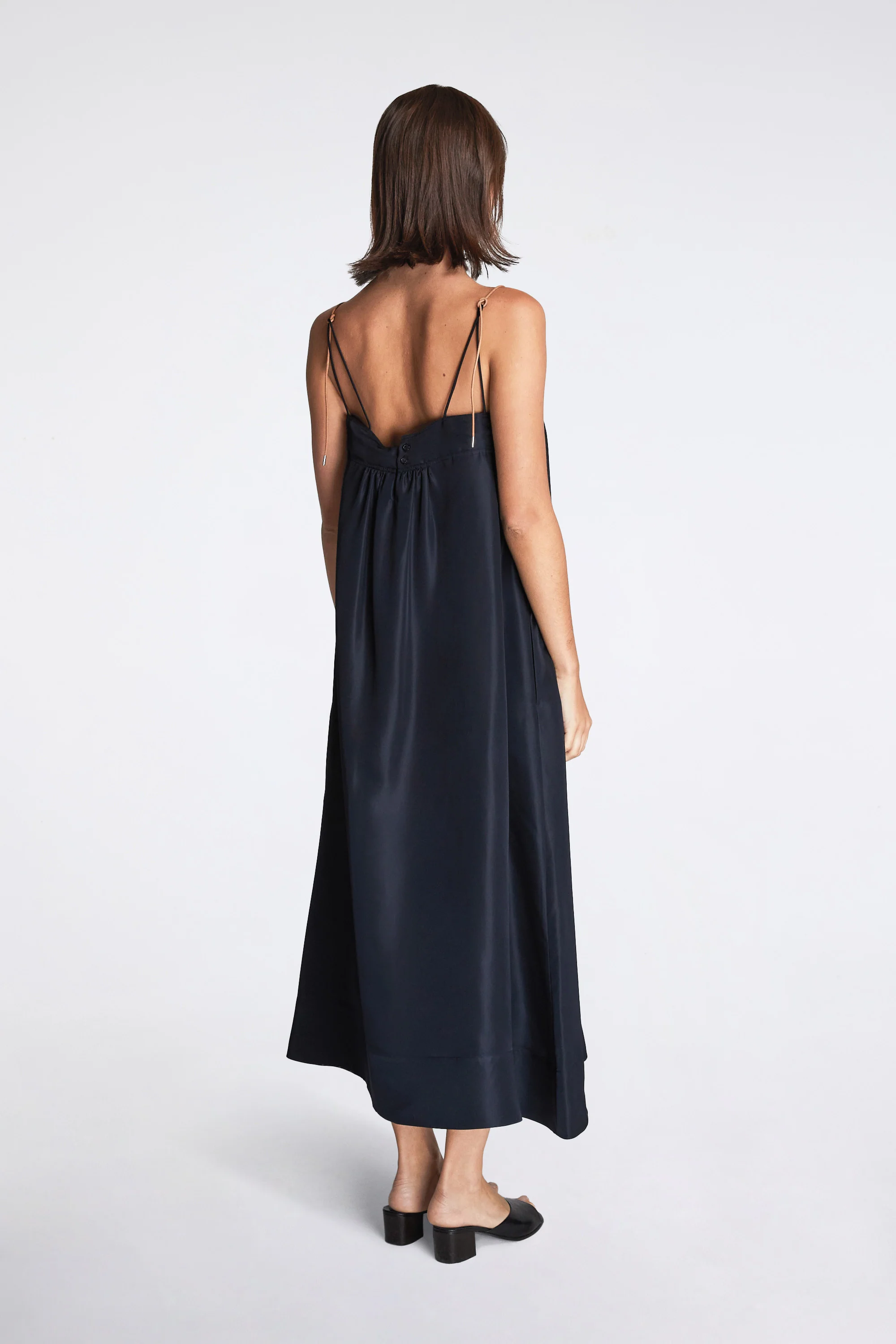 Nam Ou River  Dress Silk Twill Navy - Image 6